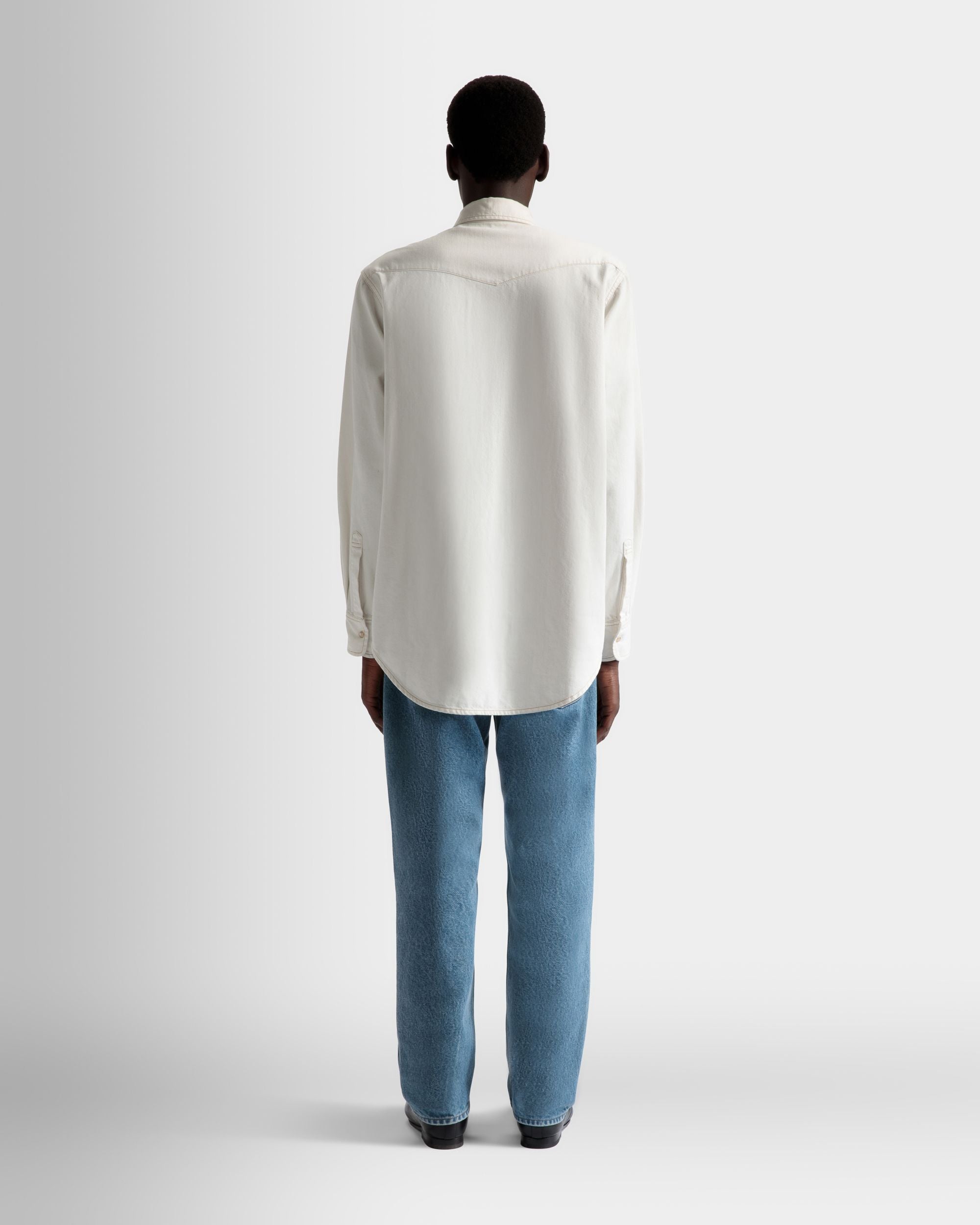 Bally Global - Bleached Shirt In Bone Denim - White