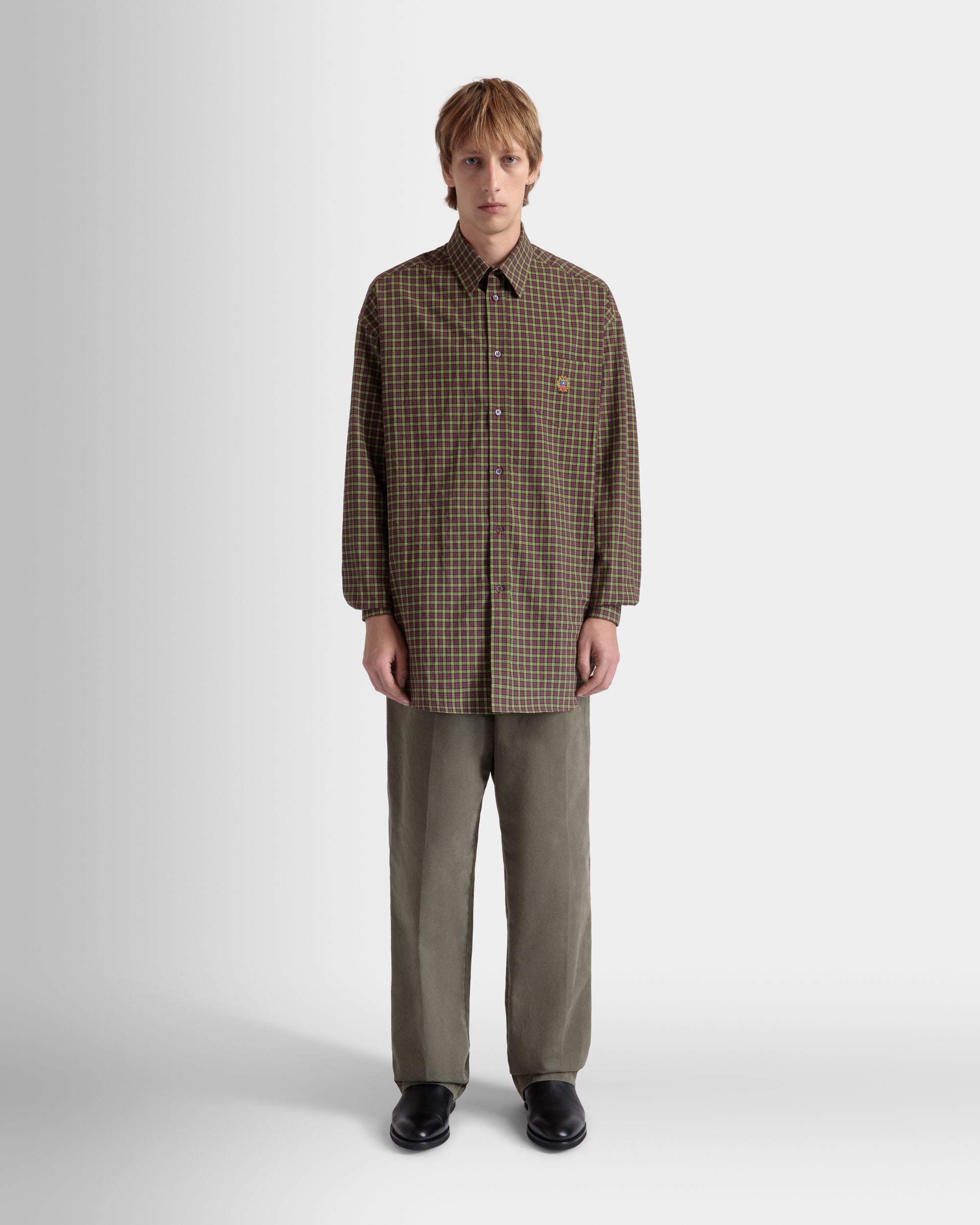Bally Global - Long Sleeve Shirt With Check Pattern In Multicolor Cotton - Multicolor