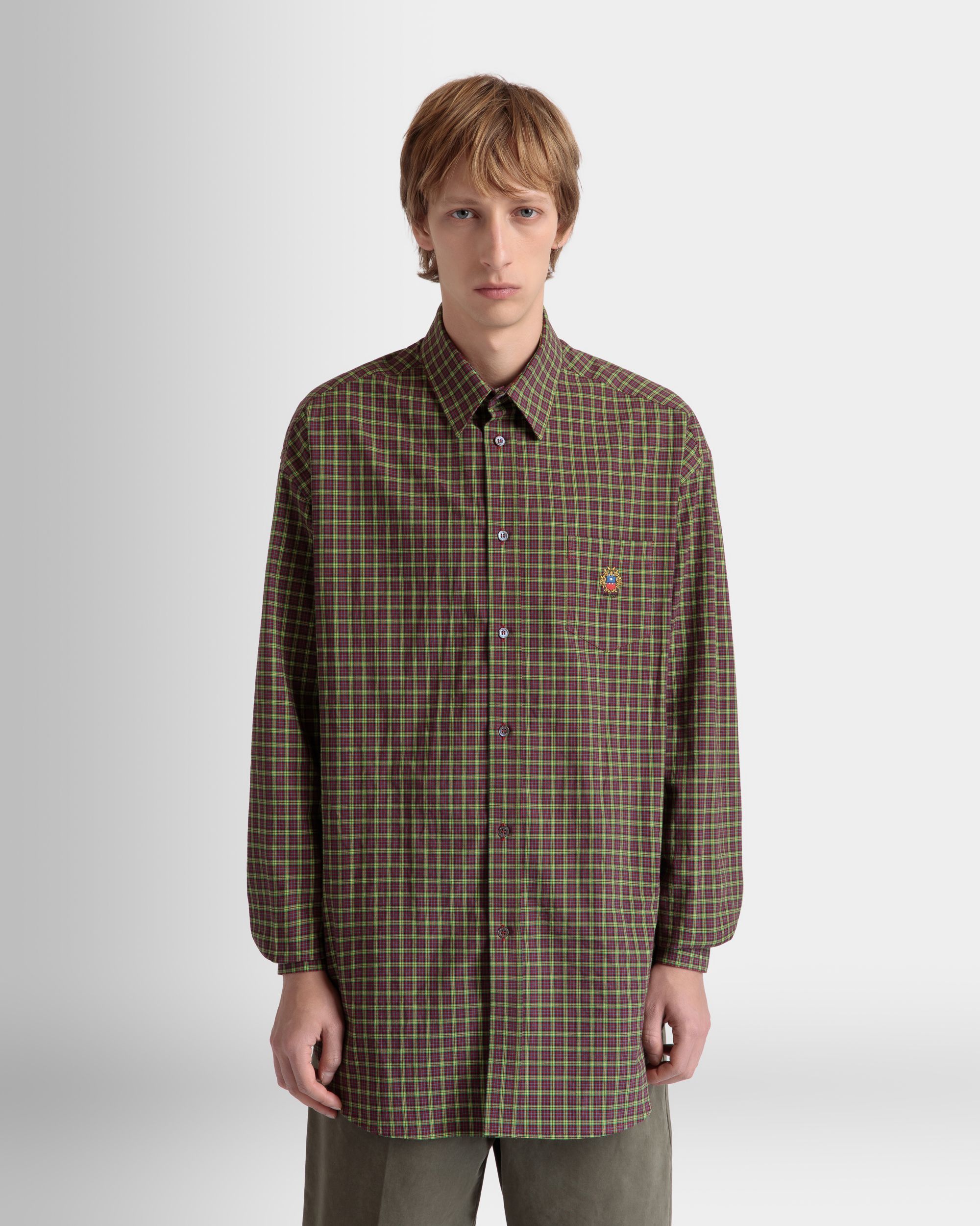 Bally Global - Long Sleeve Shirt With Check Pattern In Multicolor Cotton - Multicolor