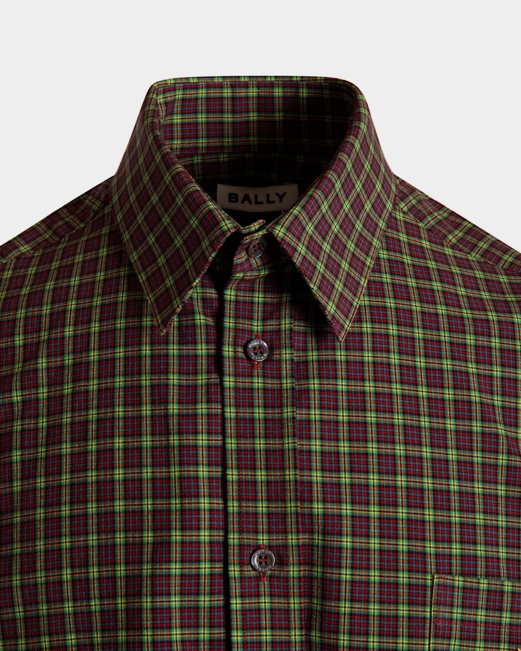 Bally Global - Long Sleeve Shirt With Check Pattern In Multicolor Cotton - Multicolor