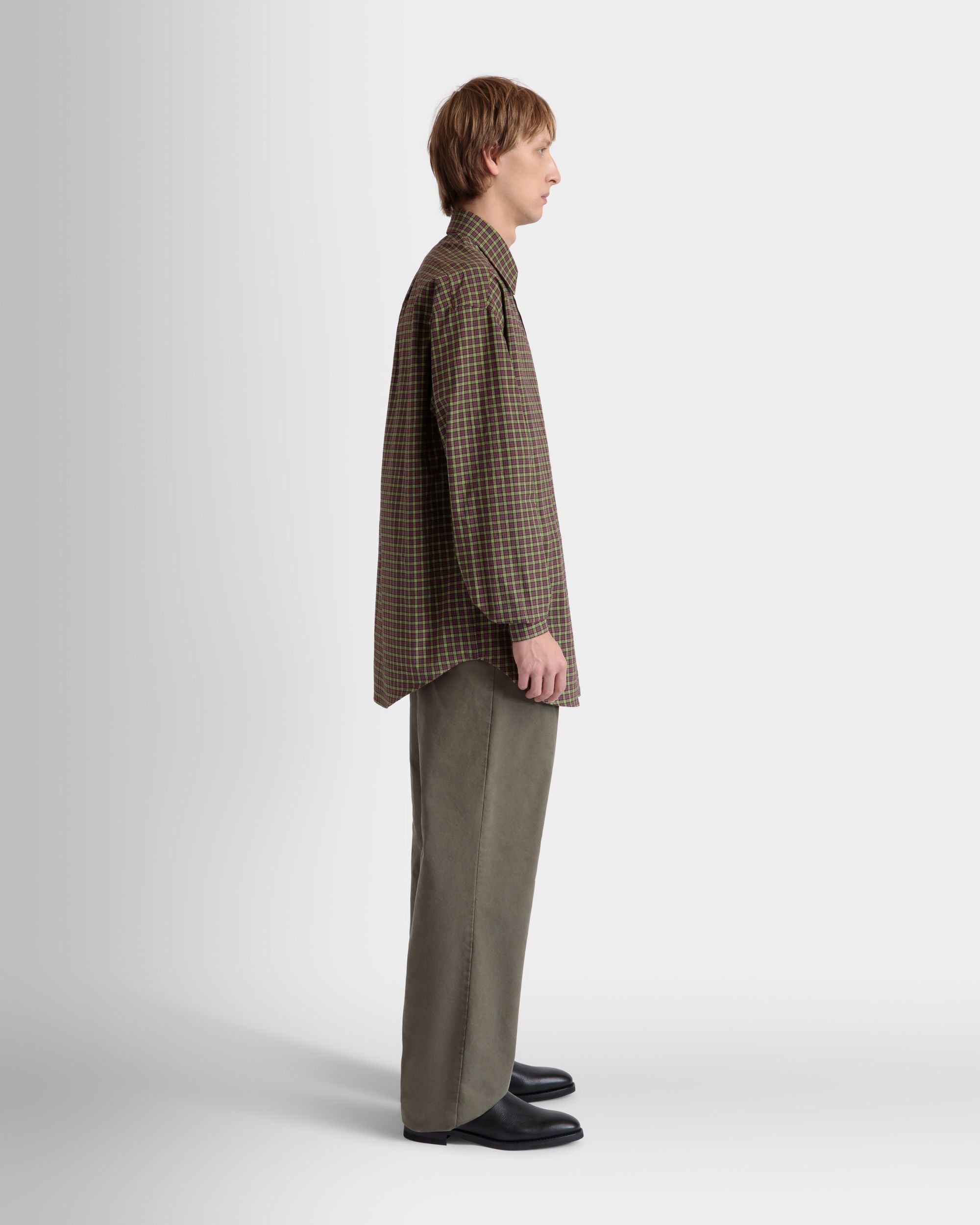 Bally Global - Long Sleeve Shirt With Check Pattern In Multicolor Cotton - Multicolor