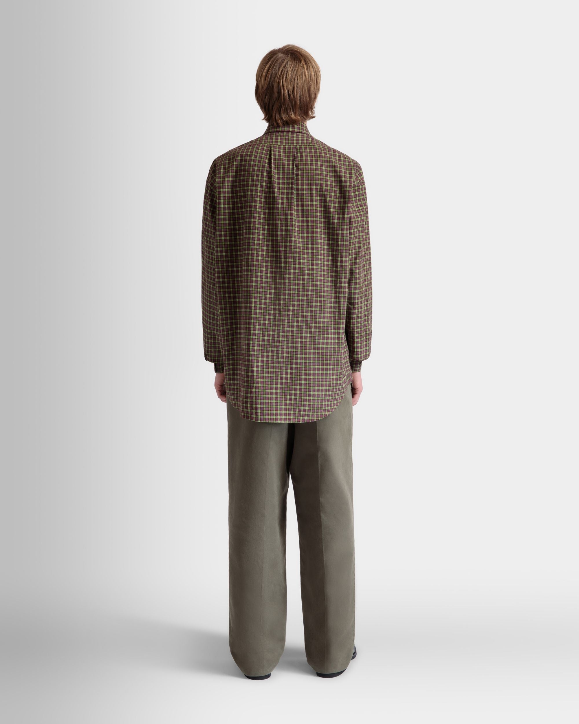 Bally Global - Long Sleeve Shirt With Check Pattern In Multicolor Cotton - Multicolor
