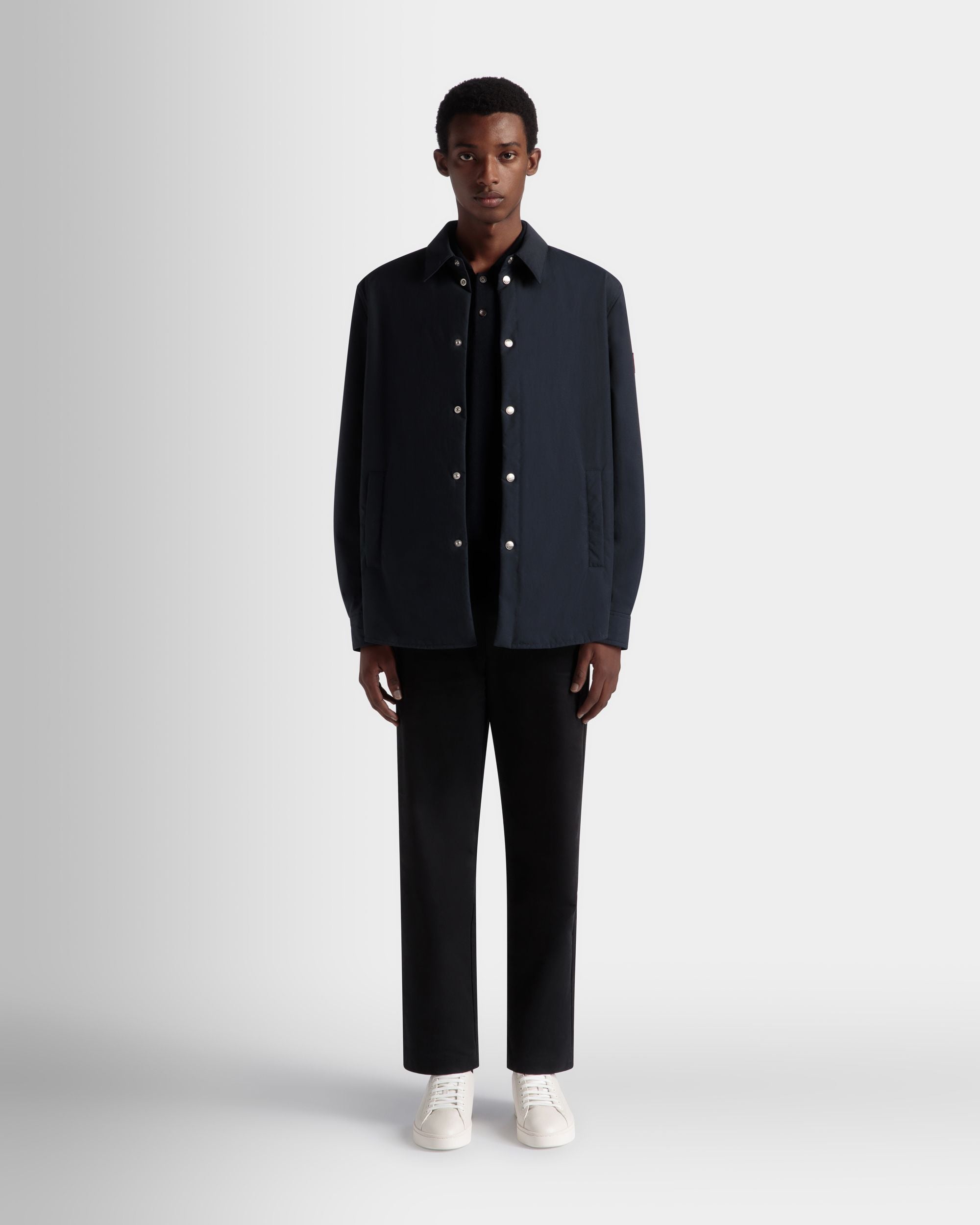 Bally Global - Padded Overshirt In Navy Blue Nylon - Blue