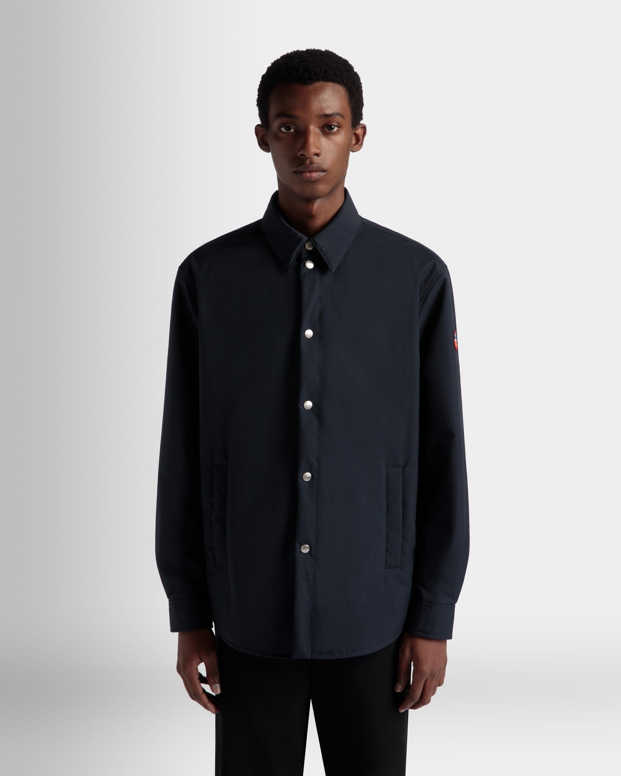 Bally Global - Padded Overshirt In Navy Blue Nylon - Blue