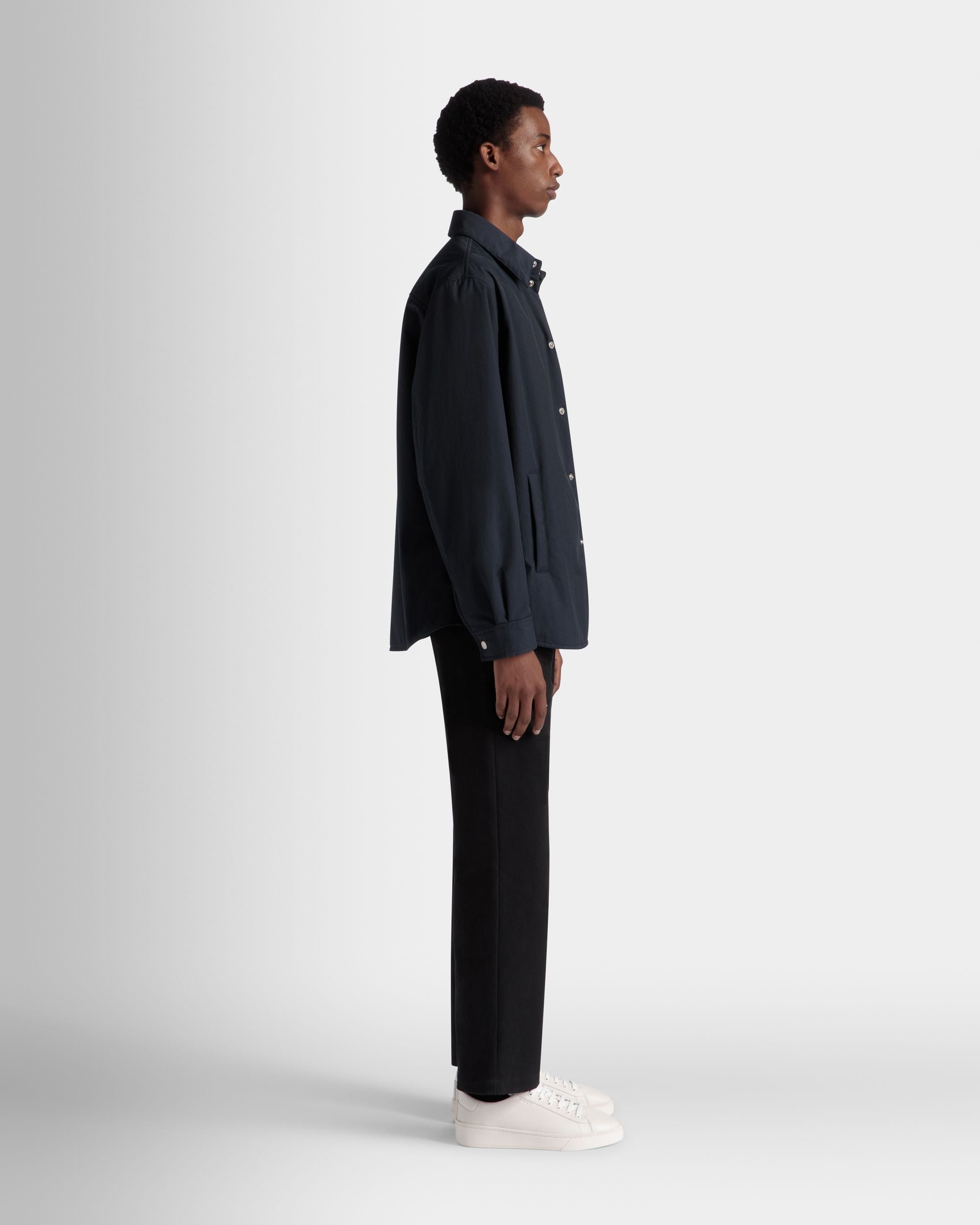 Bally Global - Padded Overshirt In Navy Blue Nylon - Blue