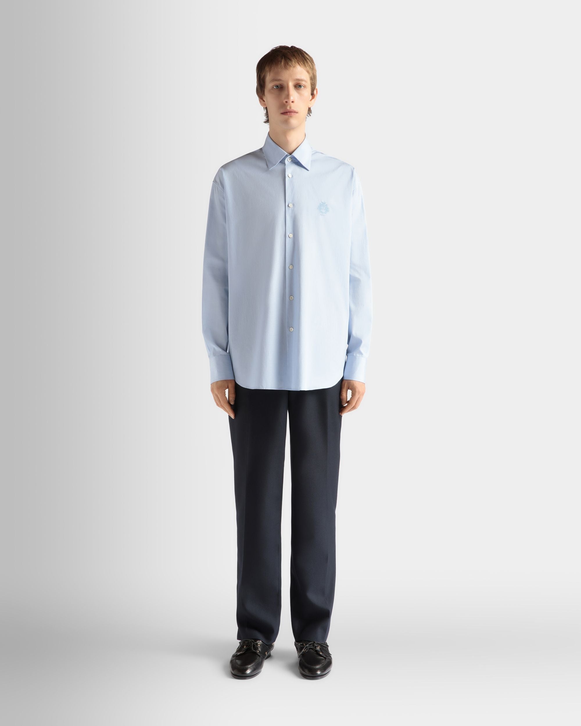 Bally Global - Shirt in Light Blue Cotton - Azul