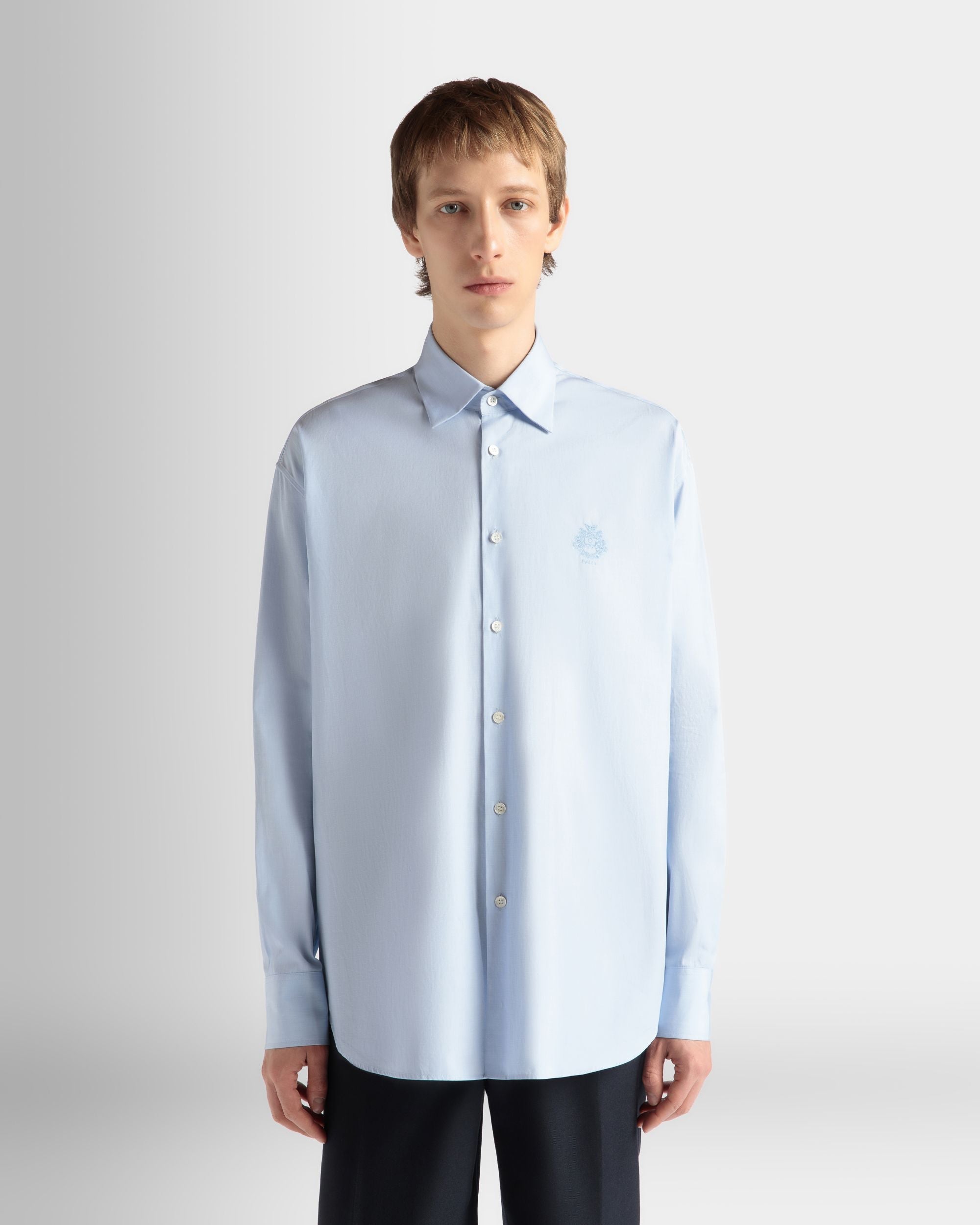 Bally Global - Shirt in Light Blue Cotton - Azul