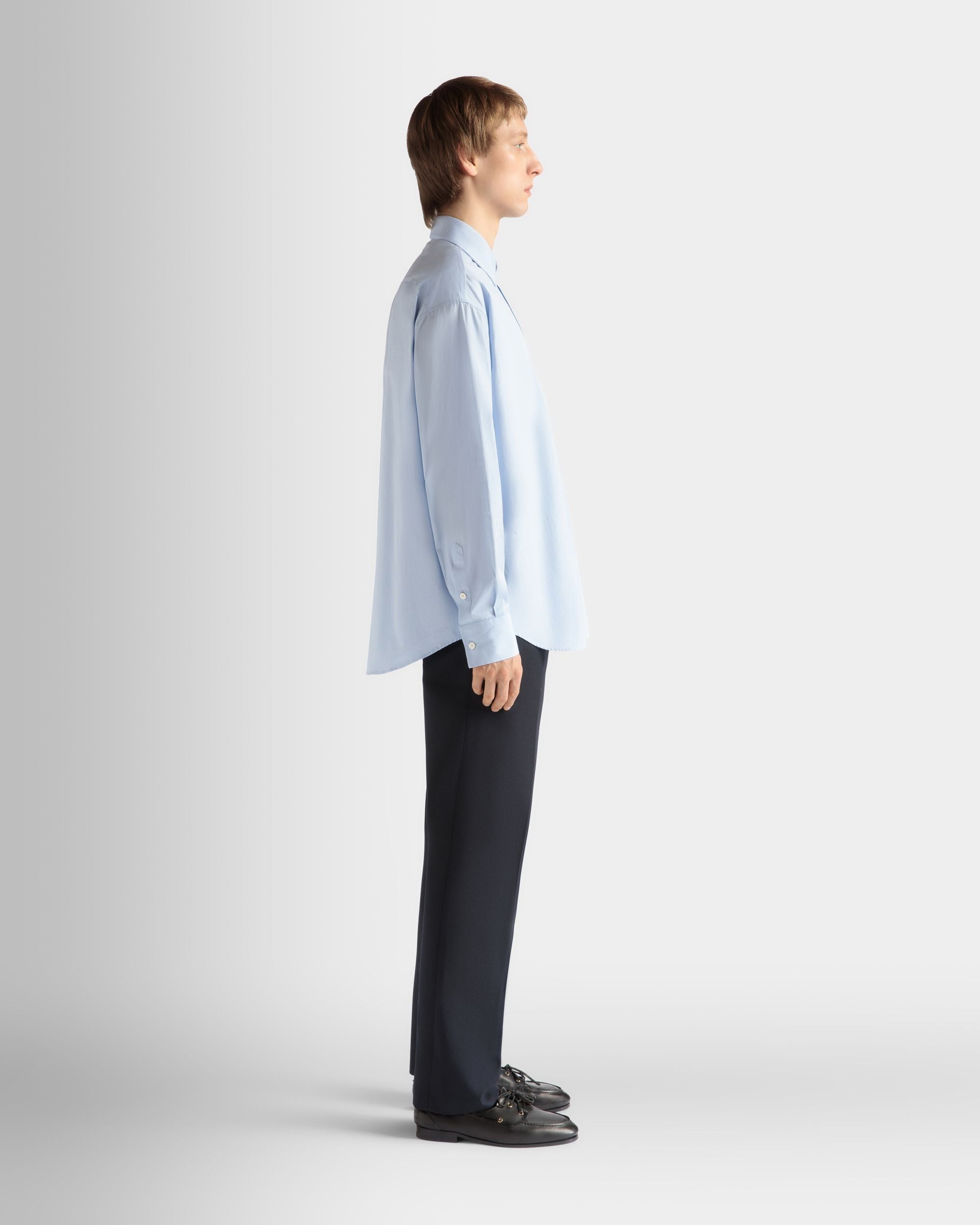 Bally Global - Shirt in Light Blue Cotton - Azul