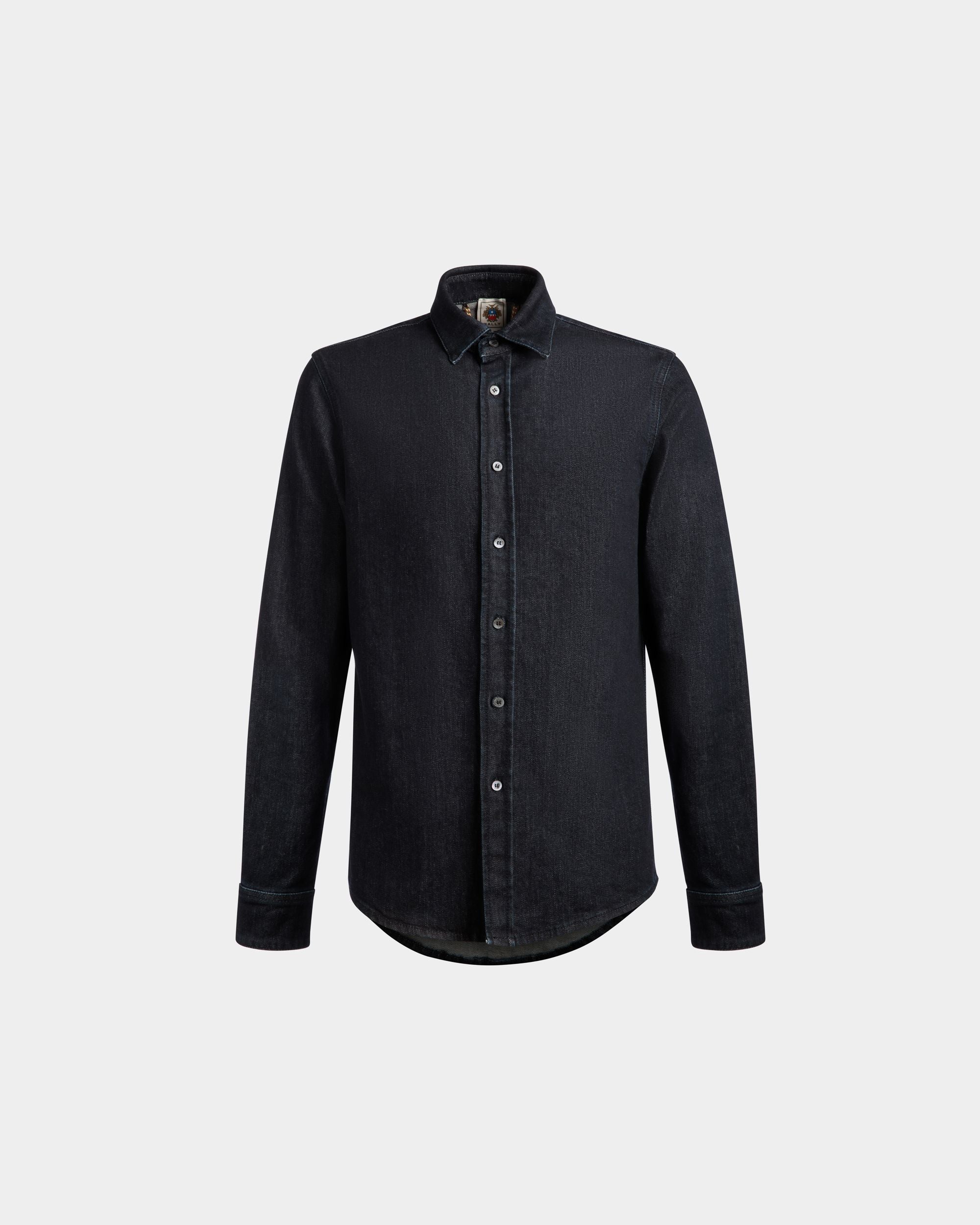 Bally Global - Chemise À Manches Longues Collection Voyage Adrien Brody En Coton Mélangé Navy Blue - Bleu