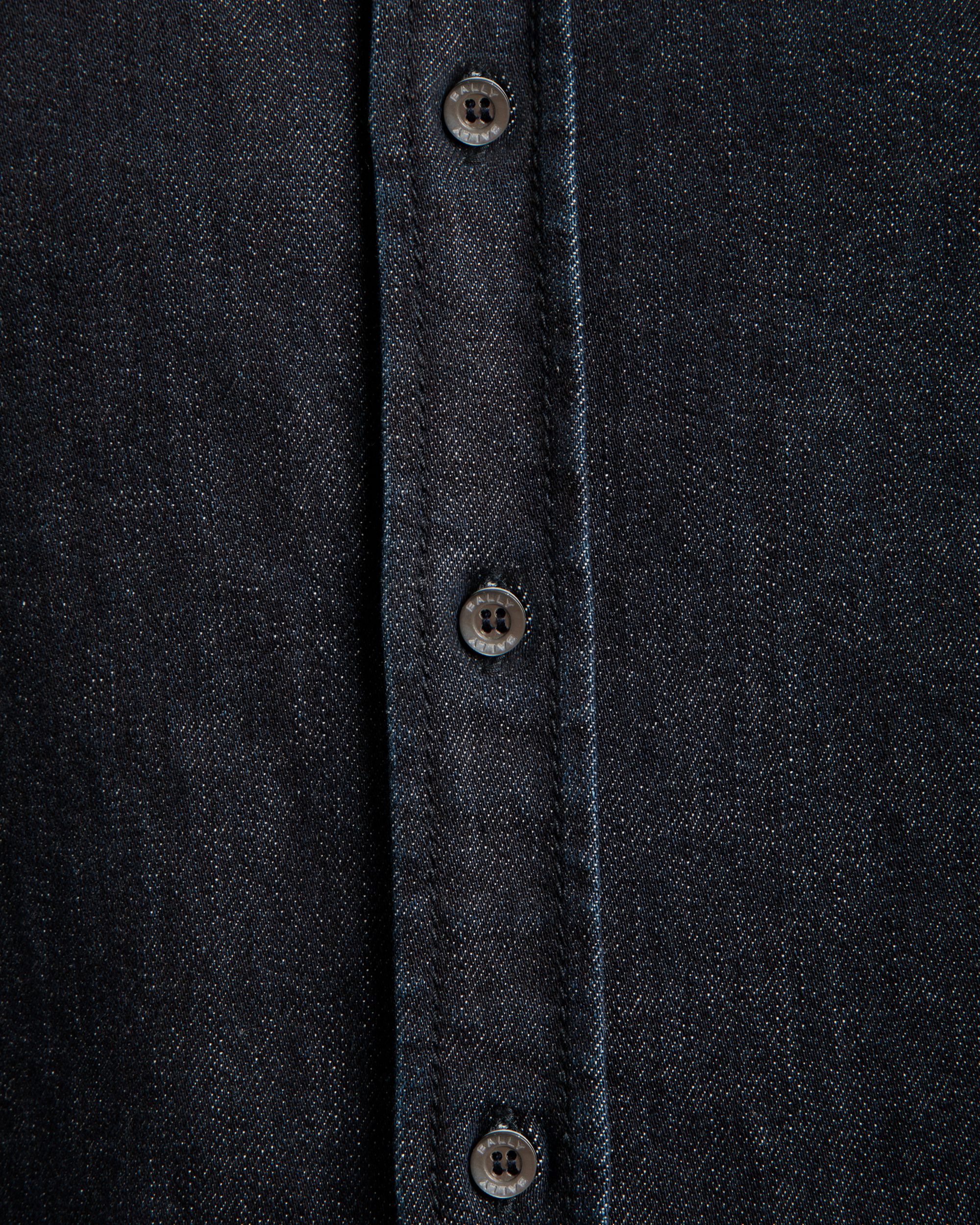 Bally Global - Chemise À Manches Longues Collection Voyage Adrien Brody En Coton Mélangé Navy Blue - Bleu