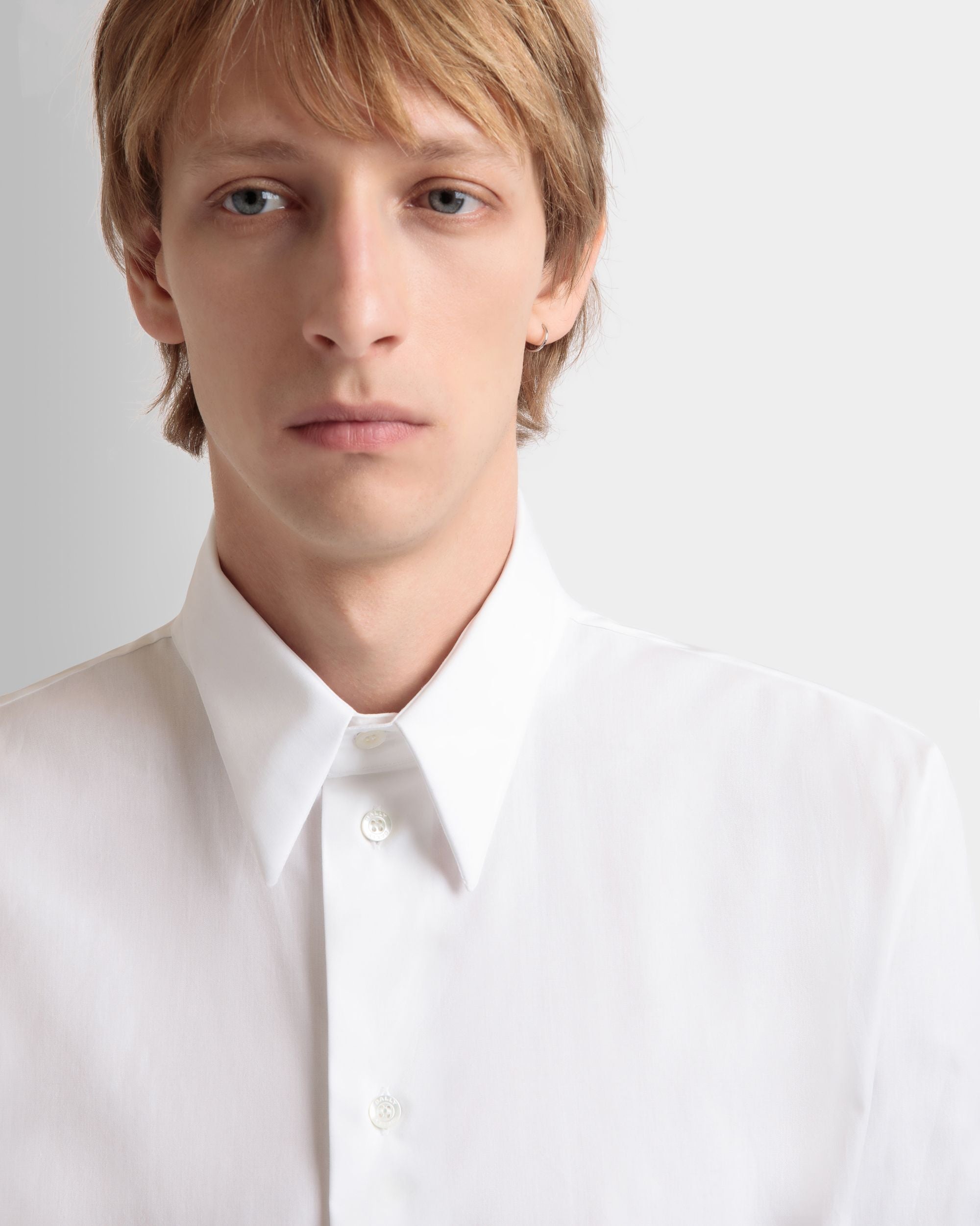 Bally Global - T-Shirt À Manches Longues En Coton Blanc - Blanc