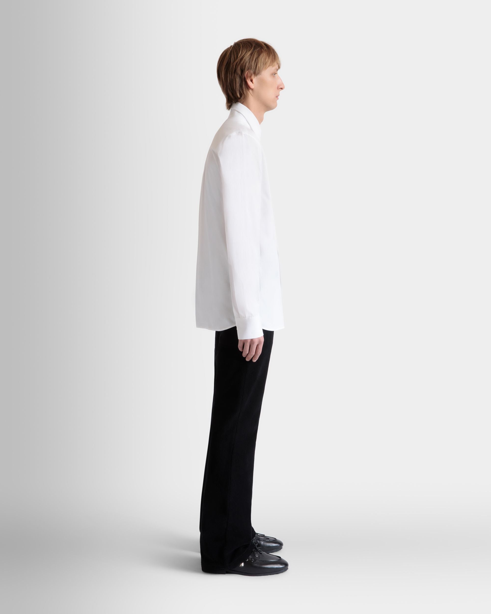 Bally Global - T-Shirt À Manches Longues En Coton Blanc - Blanc