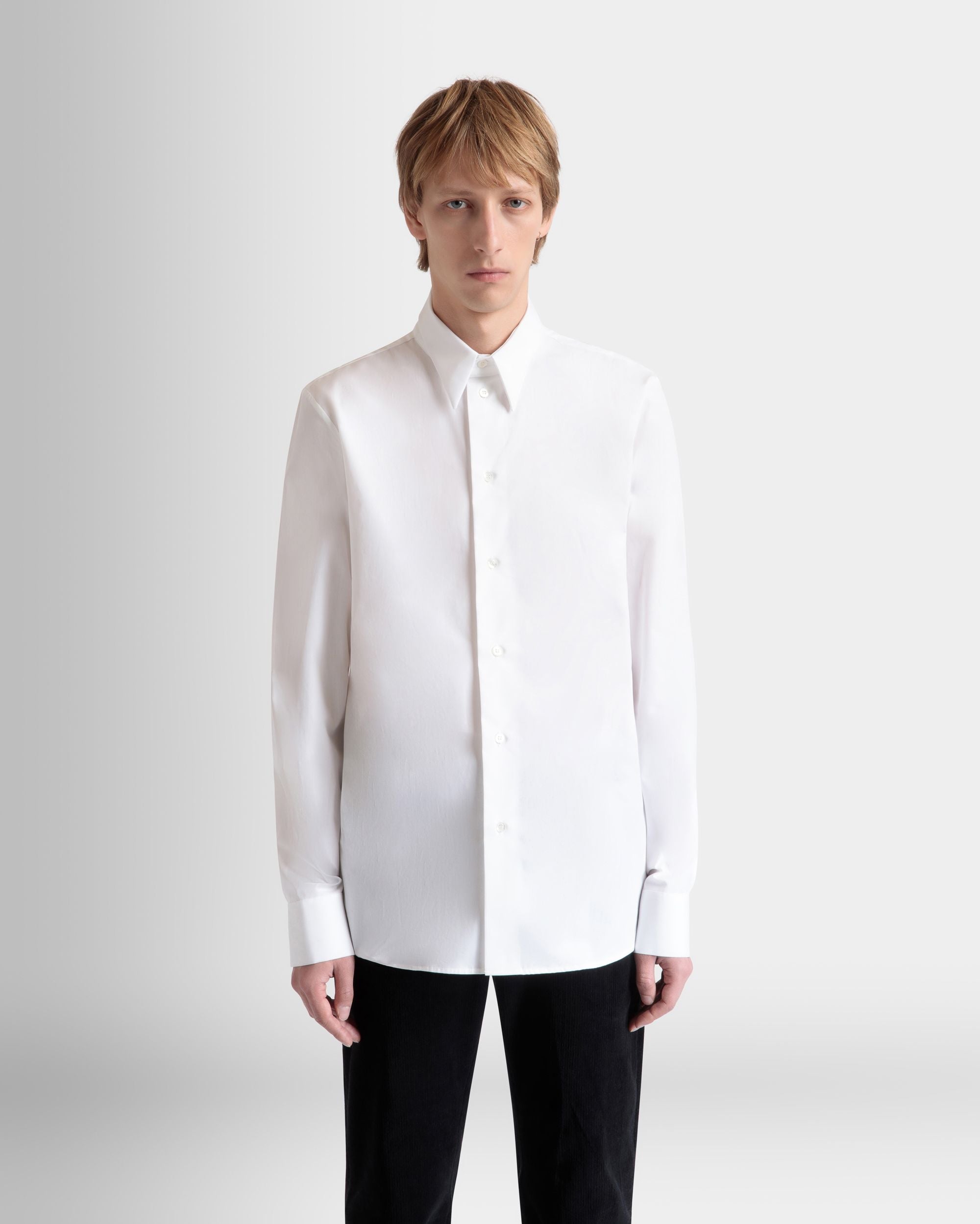 Bally Global - T-Shirt À Manches Longues En Coton Blanc - Blanc