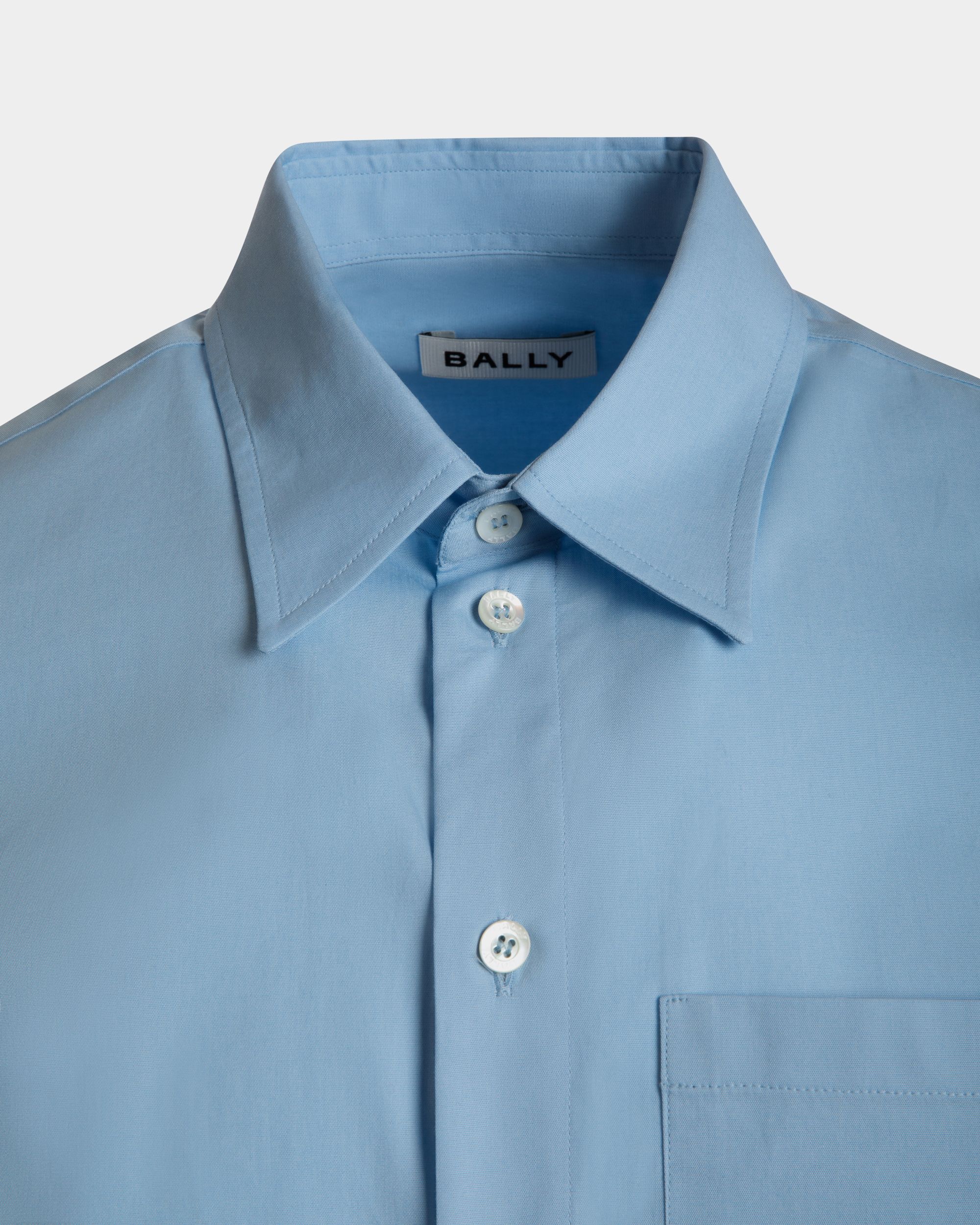 Bally Global - Chemise À Manches Longues En Coton Light Blue - Bleu
