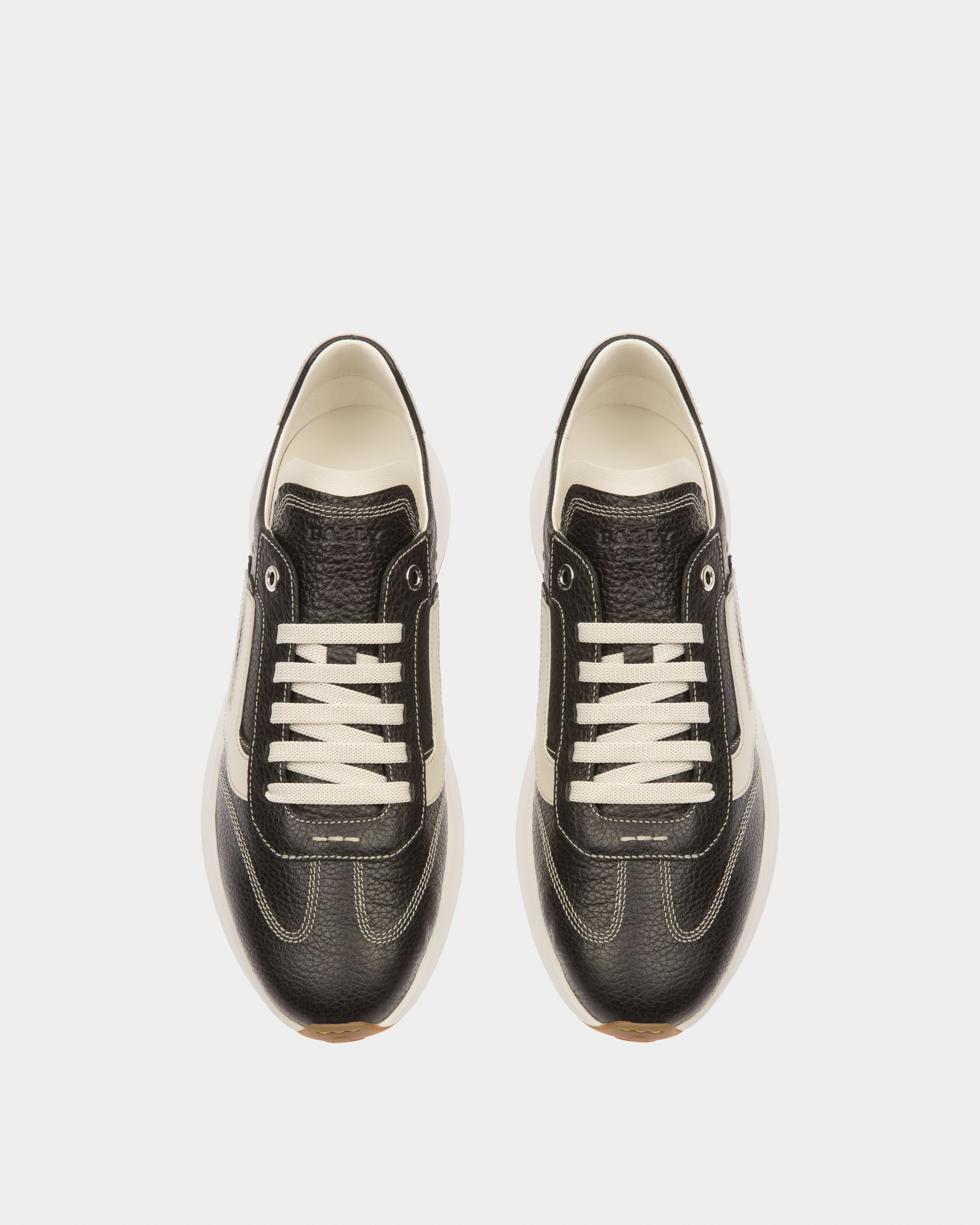 Bally Global - Demyl Sneakers In Black And Dusty White Leather - Multicolor
