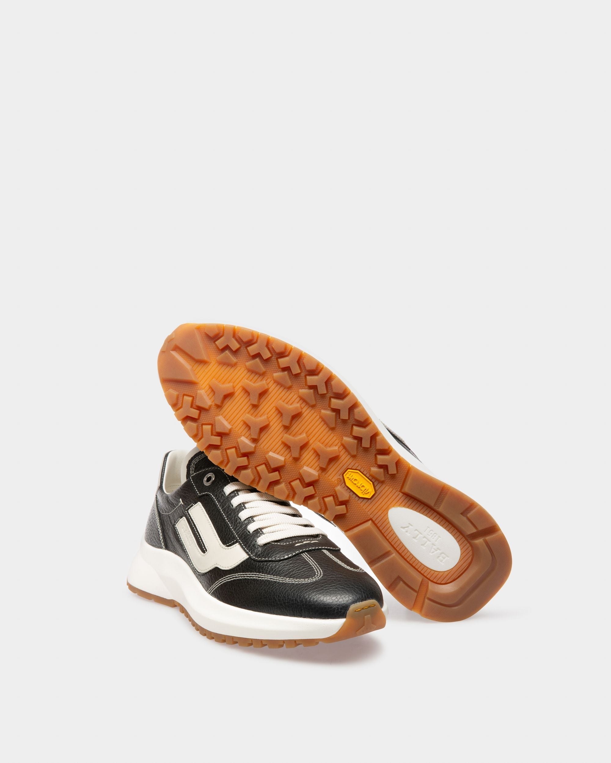 Bally Global - Demyl Sneakers In Black And Dusty White Leather - Multicolor
