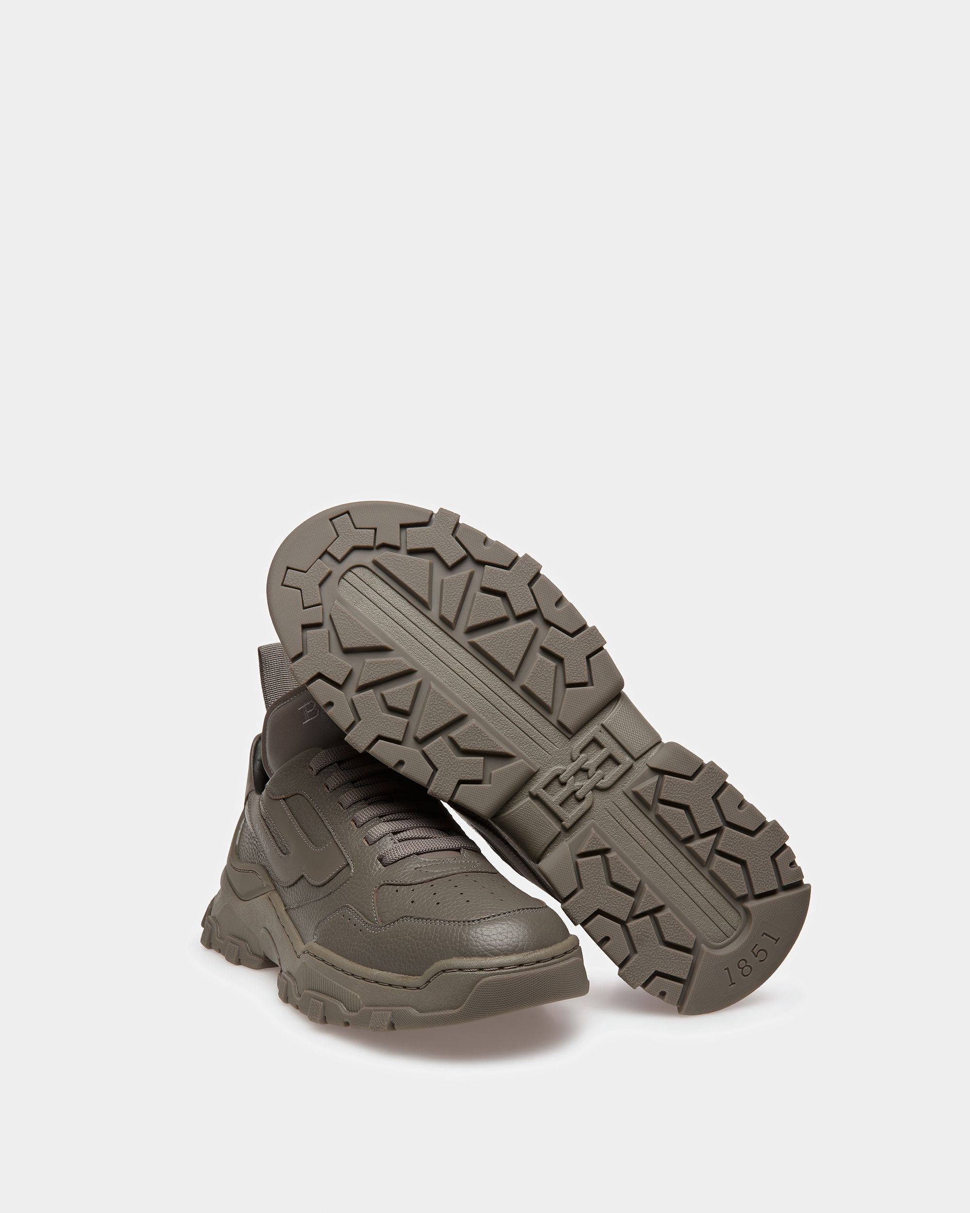 Bally Global - Holden Leather Sneakers In Dark Mineral - Gris