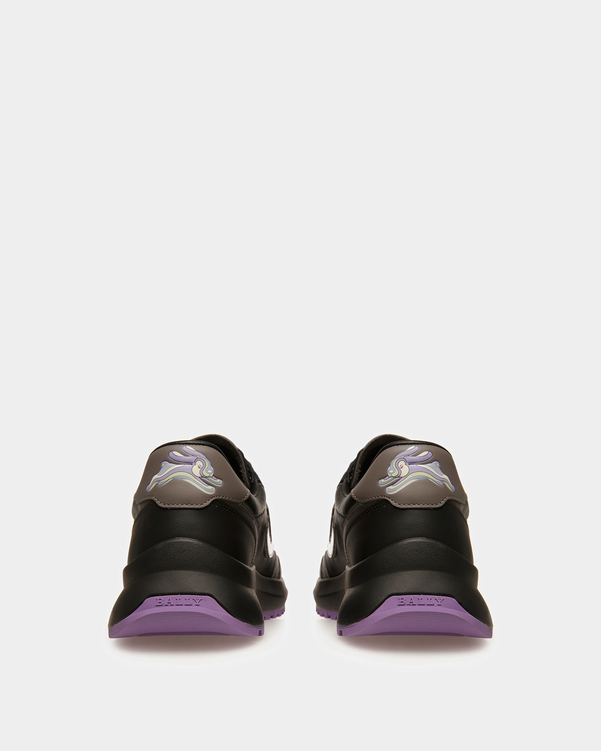 Bally Global - Demmy Zapatillas De Piel En Negro Y Mineral Oscuro - Multicolor