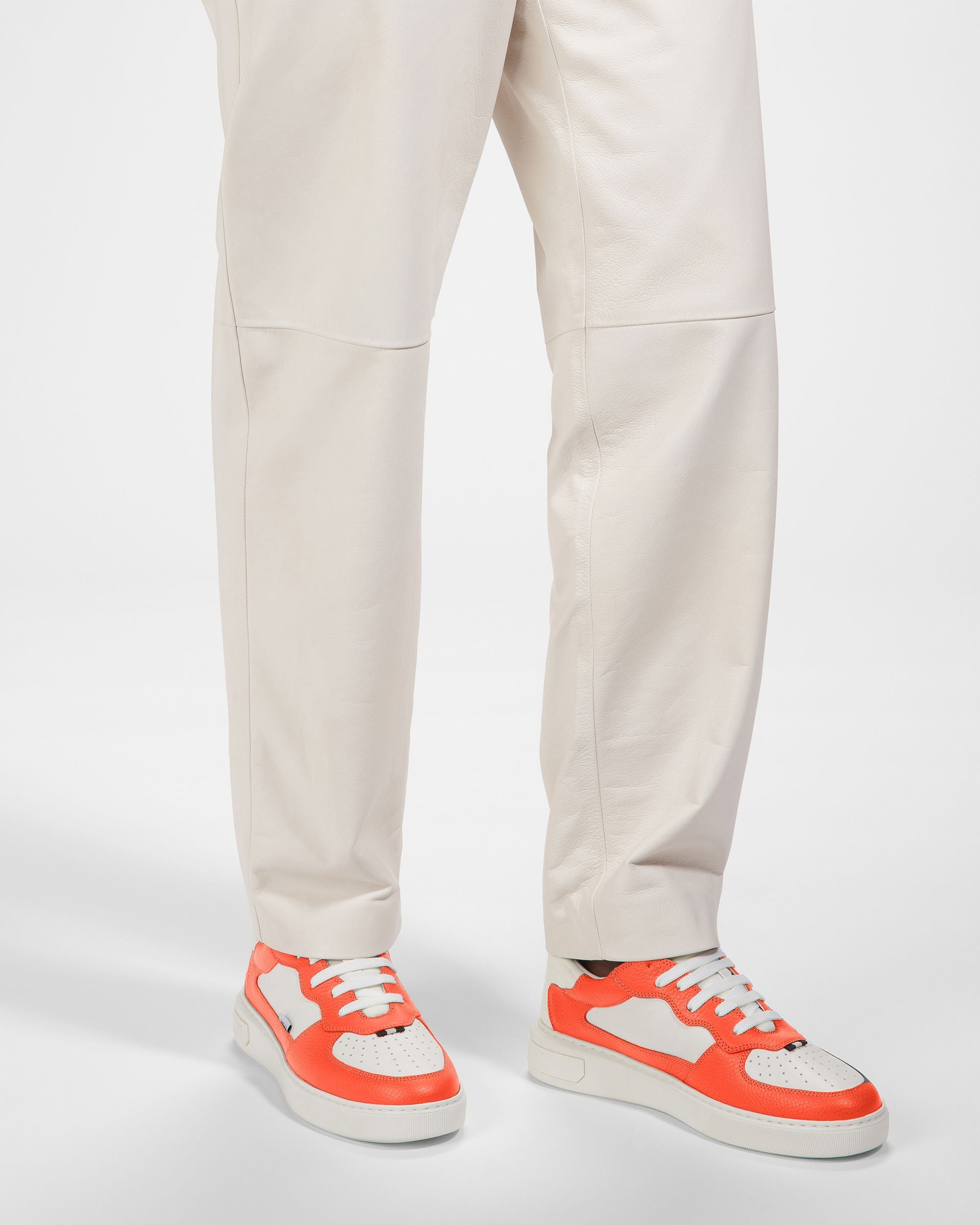 Bally Global - Mark Zapatillas De Piel En Naranja Y Blanco - Multicolor