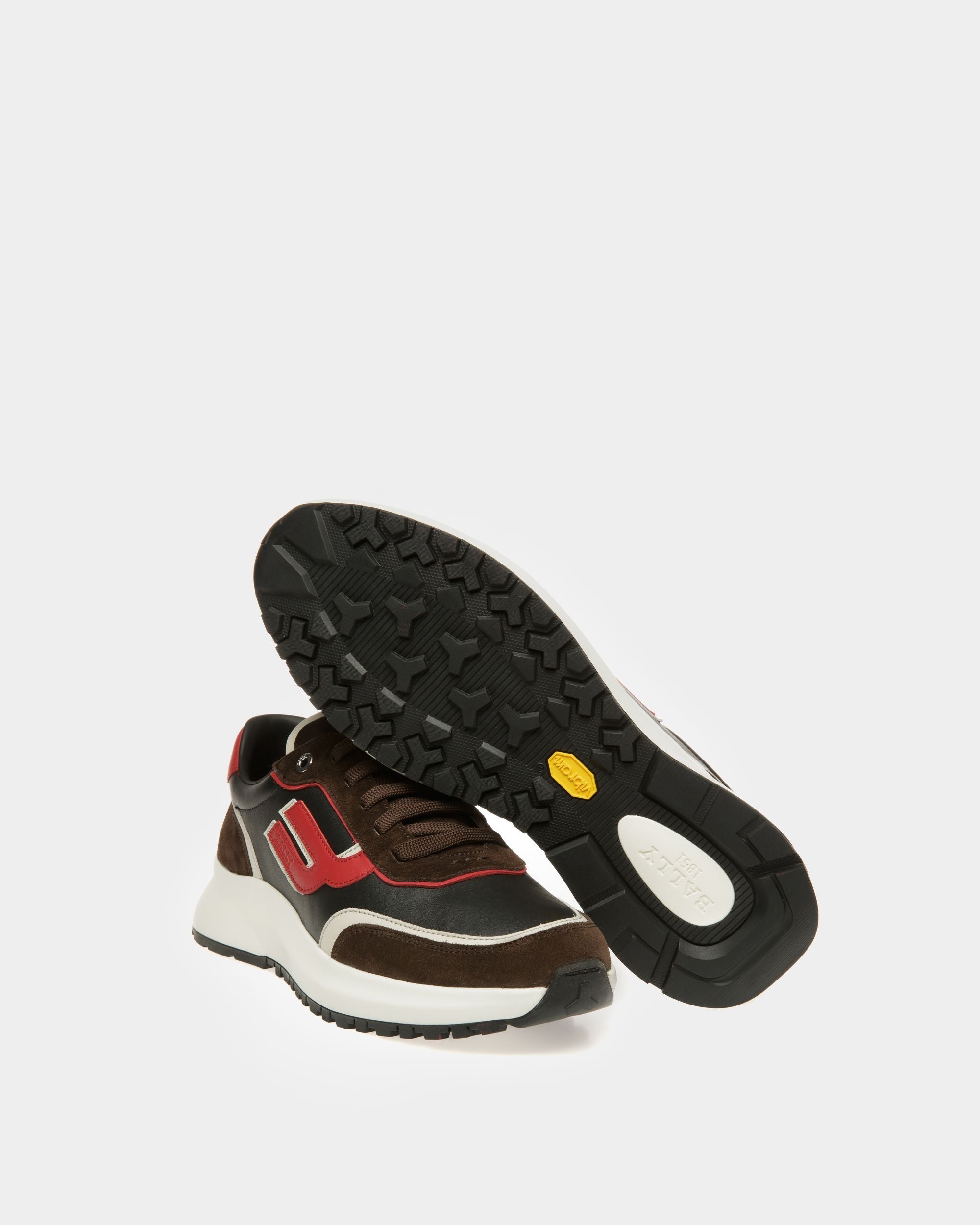 Bally Global - Demmy Leather Sneakers In Ebony Brown - Multicolor