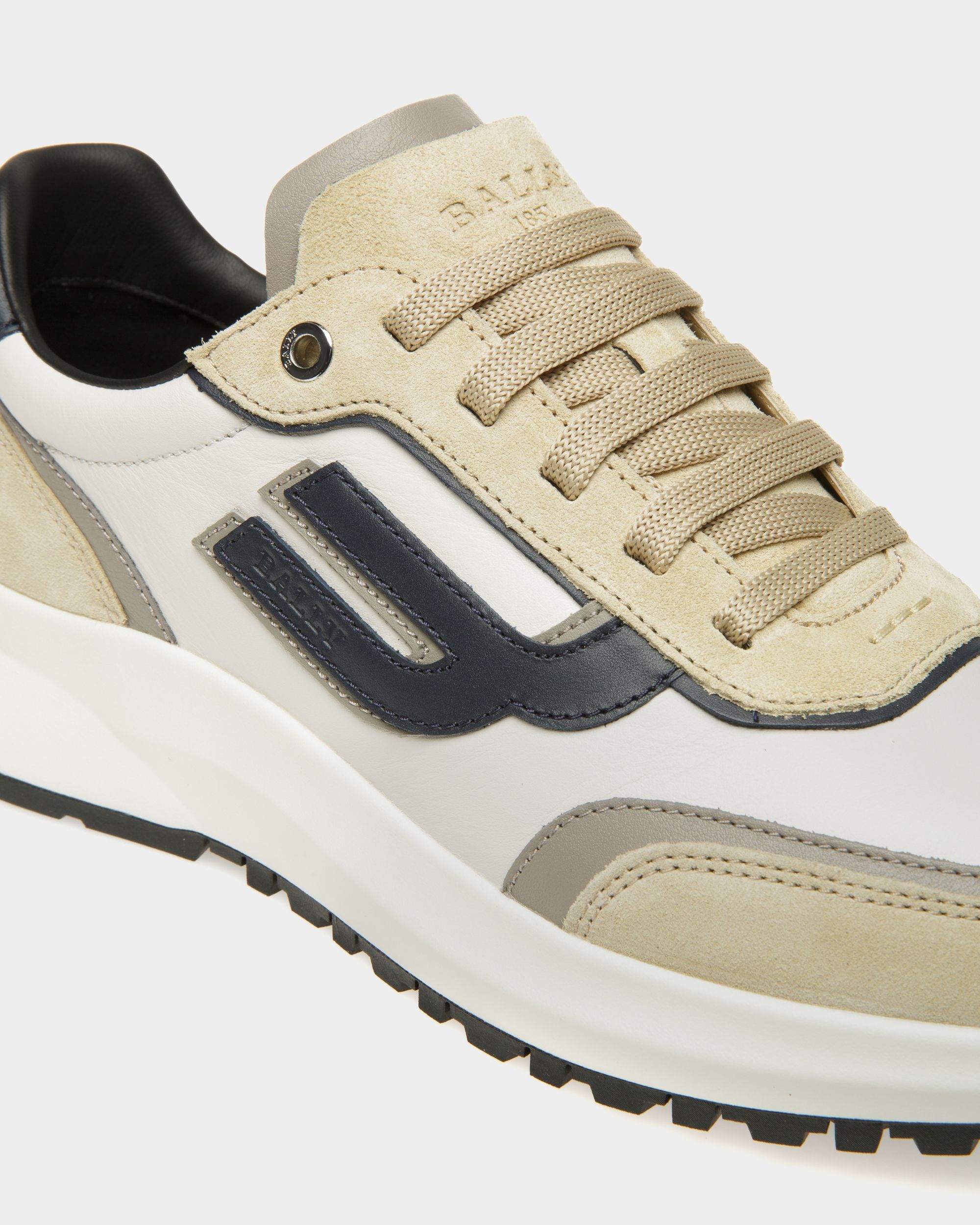 Bally Global - Demmy Leather Sneakers In Beige - Multicolor