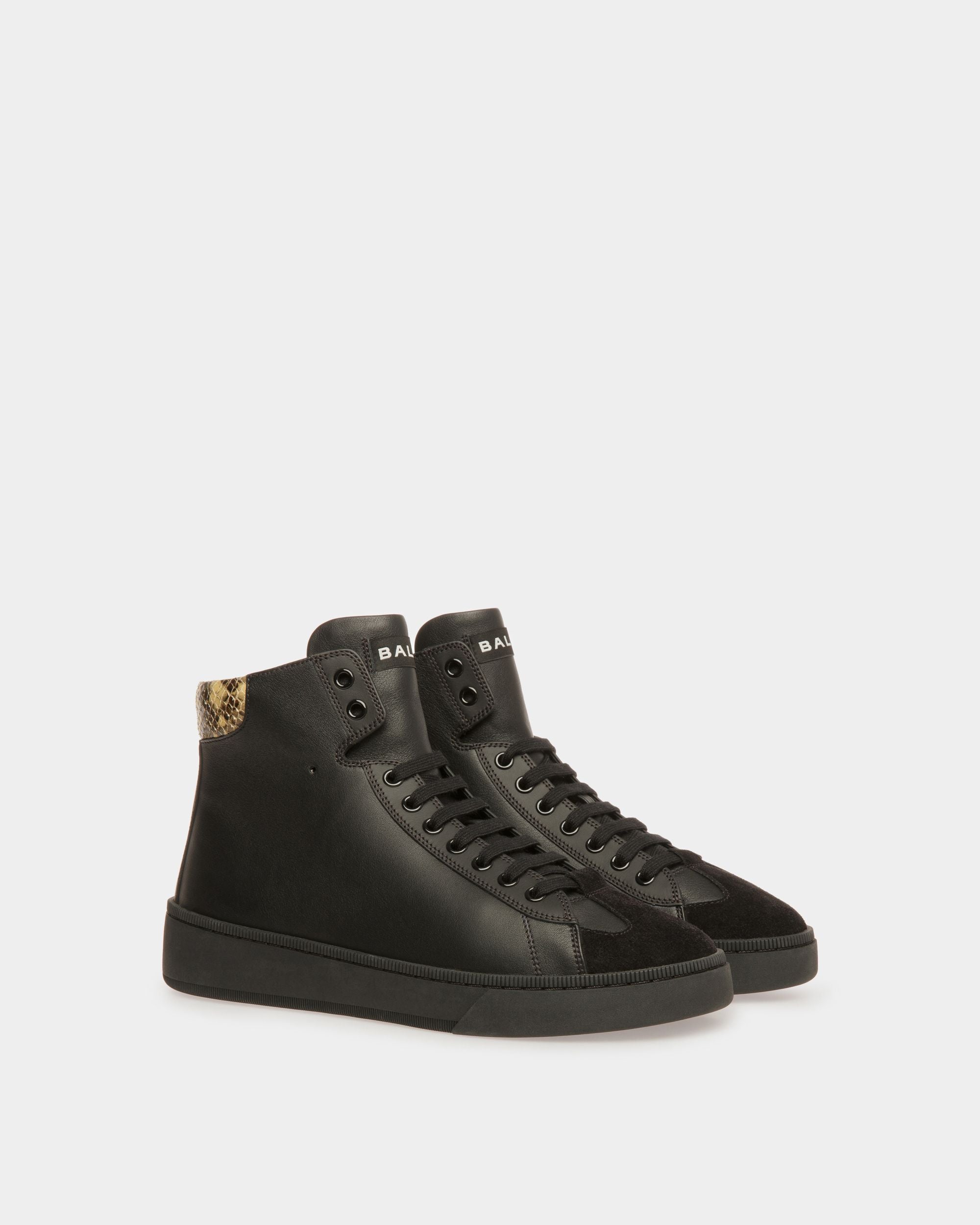 Bally Global - Raise Sneakers In Black And Python Print Leather - Black