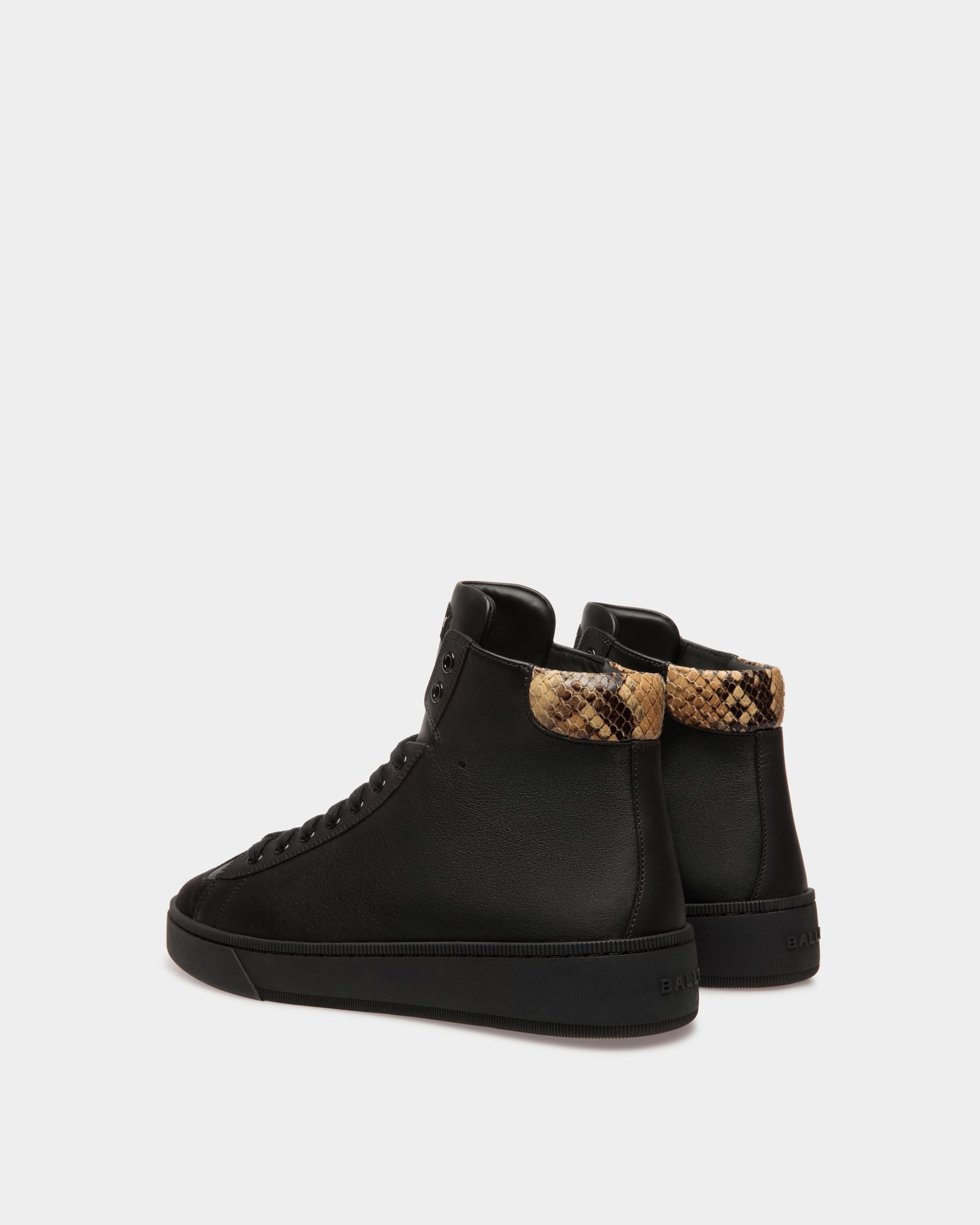 Bally Global - Raise Sneakers In Black And Python Print Leather - Black
