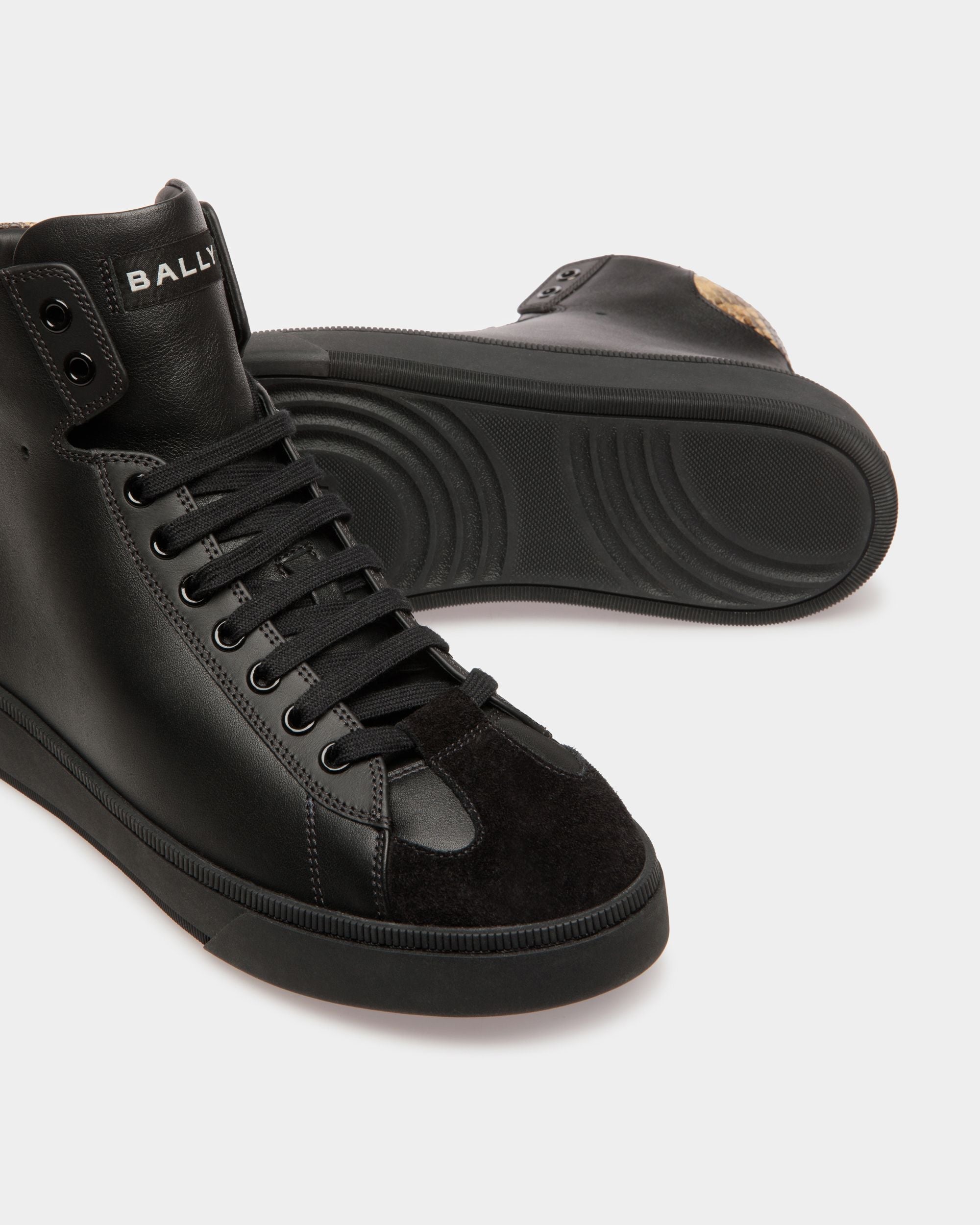 Bally Global - Raise Sneakers In Black And Python Print Leather - Black