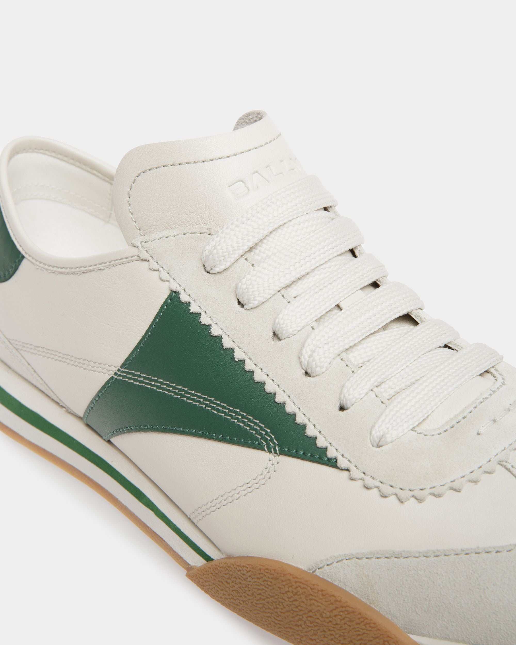 Bally Global - Sussex Sneakers In Dusty White And Kelly Green Leather - White