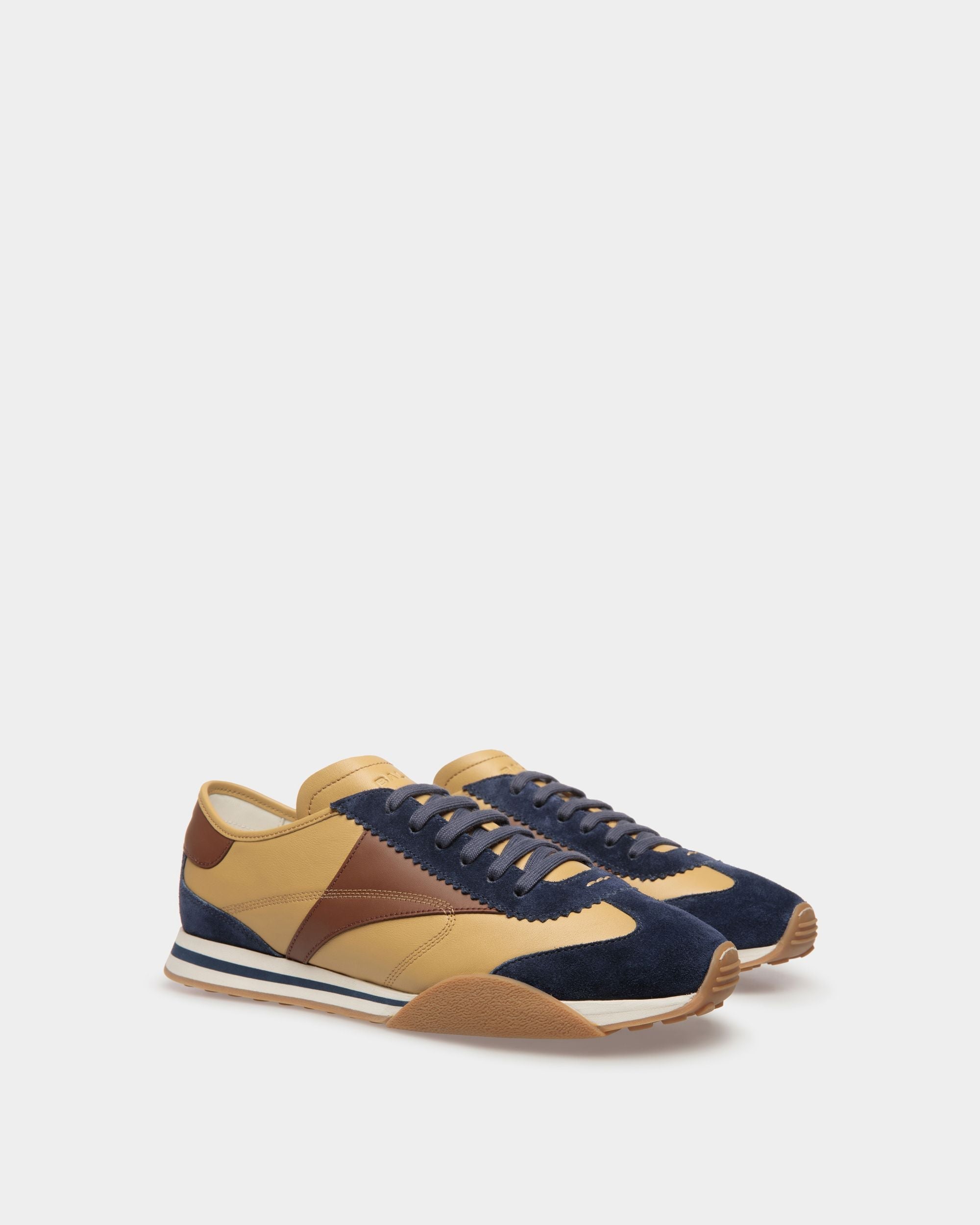 Bally Global - Sussex Sneakers In Marine And Brown Leather - Blue