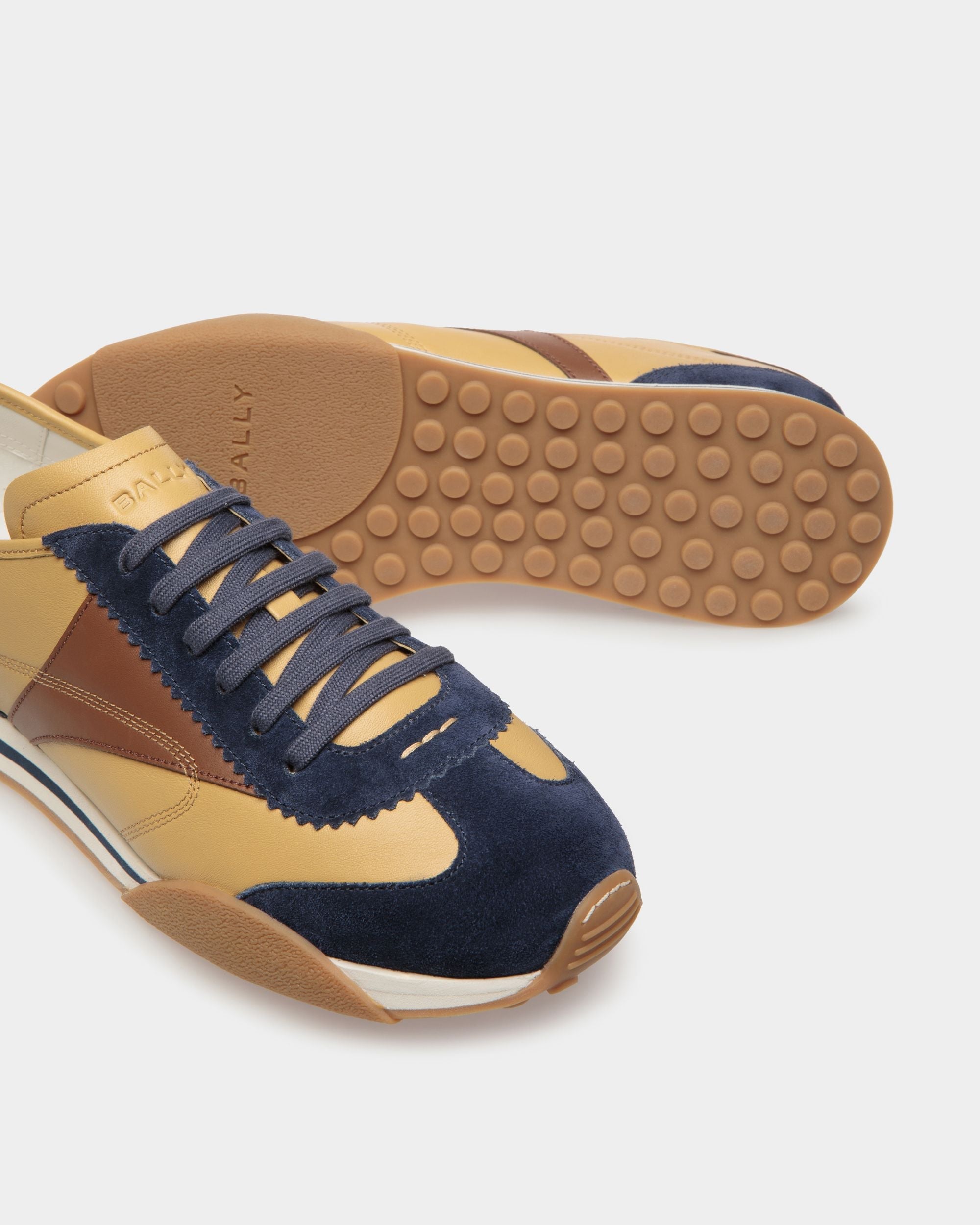 Bally Global - Sussex Sneakers In Marine And Brown Leather - Blue