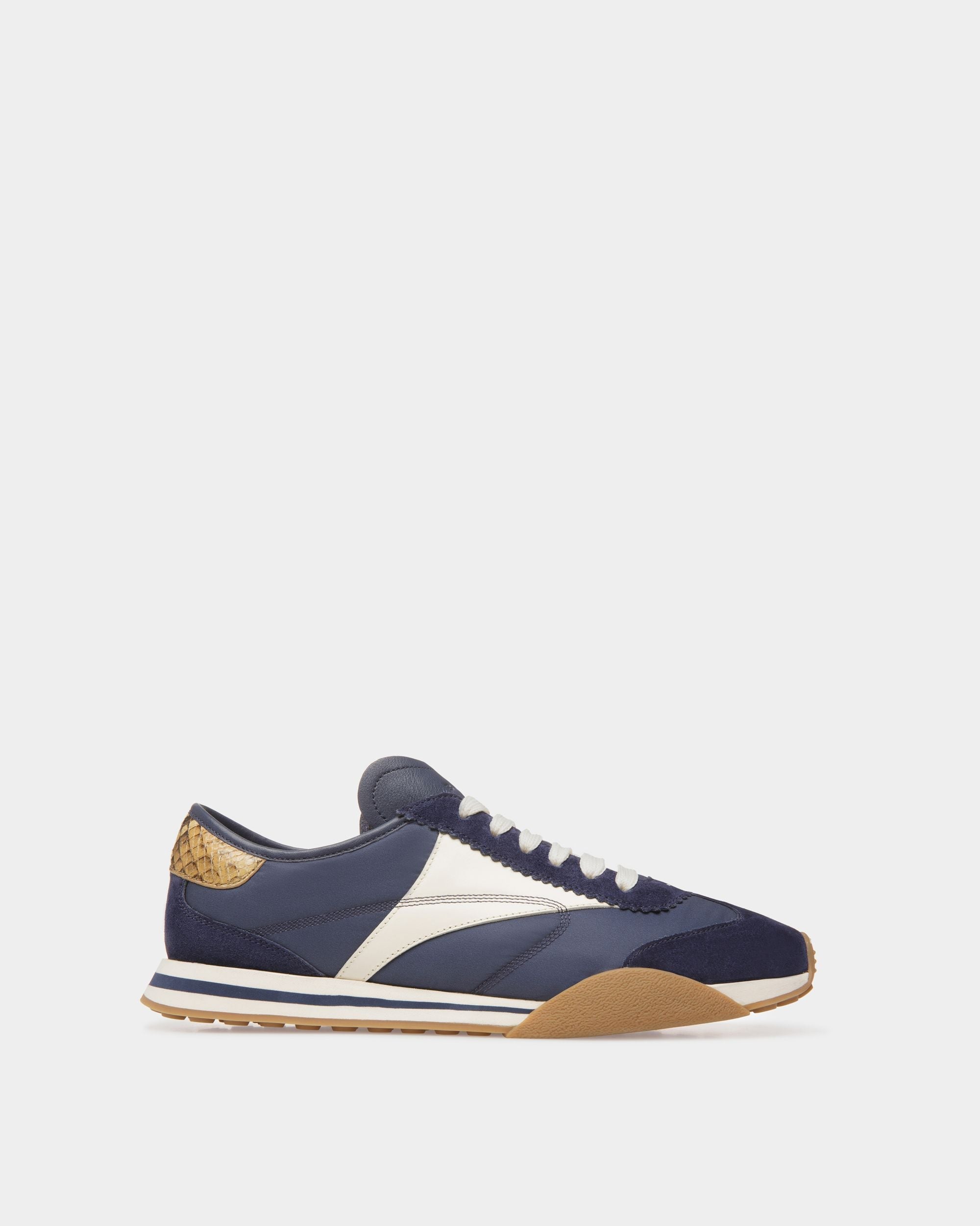 Bally Global - Zapatillas Sussex De Piel Y Tela Azul Marino Y Hueso - Azul