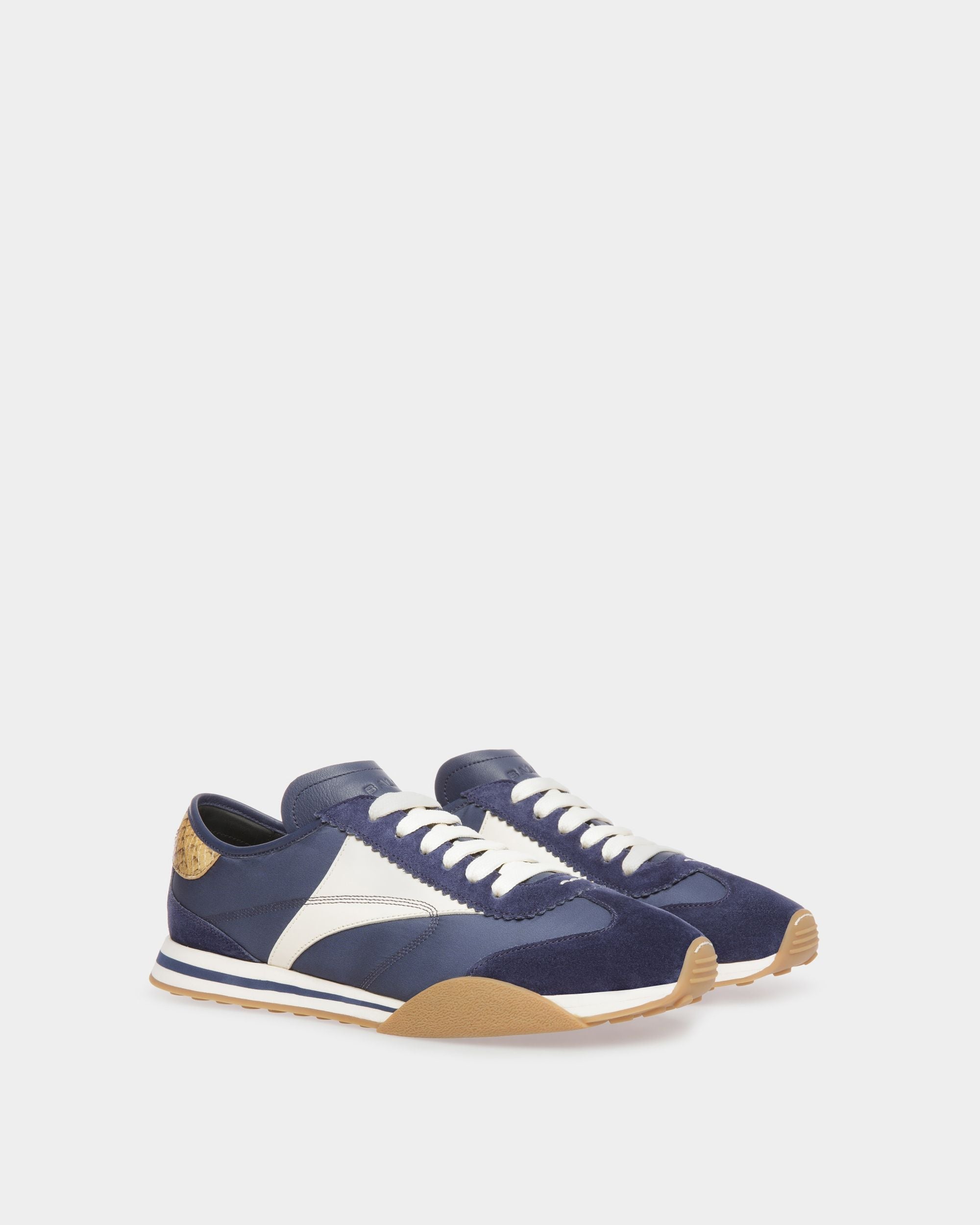 Bally Global - Zapatillas Sussex De Piel Y Tela Azul Marino Y Hueso - Azul