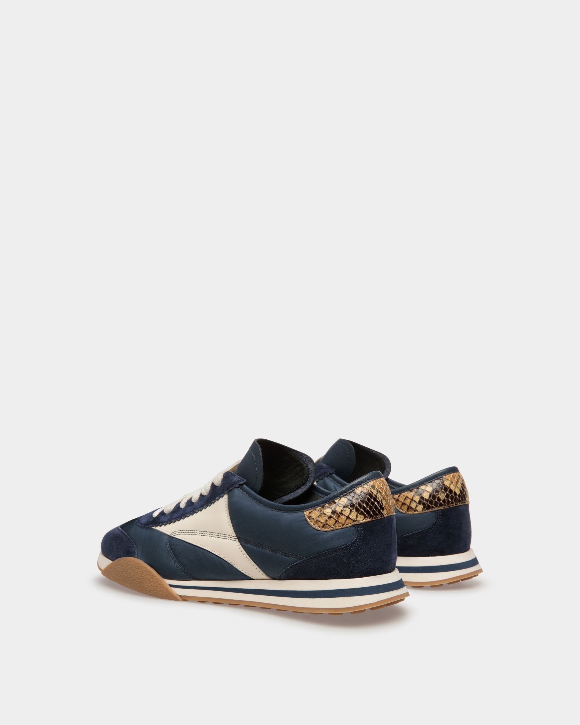 Bally Global - Zapatillas Sussex De Piel Y Tela Azul Marino Y Hueso - Azul