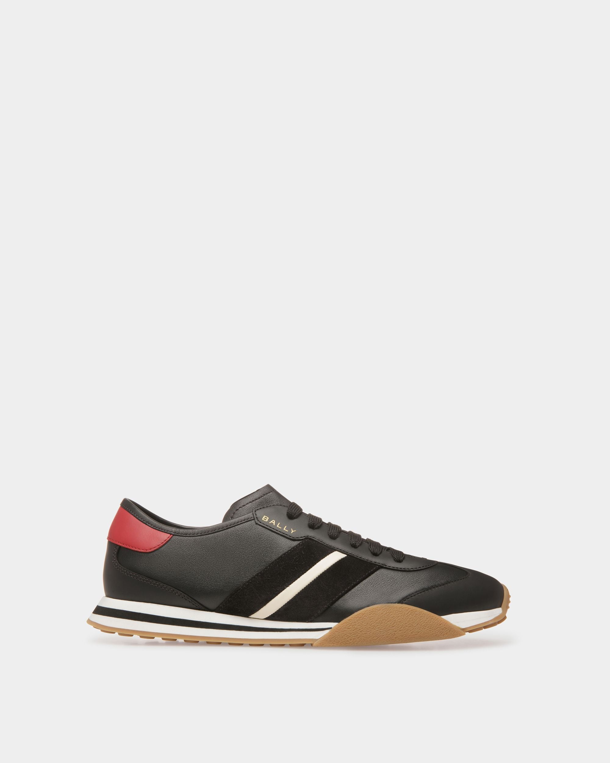 Bally Global - Zapatillas Sussex De Piel Negra, Hueso Y Rubí Oscuro - Negro