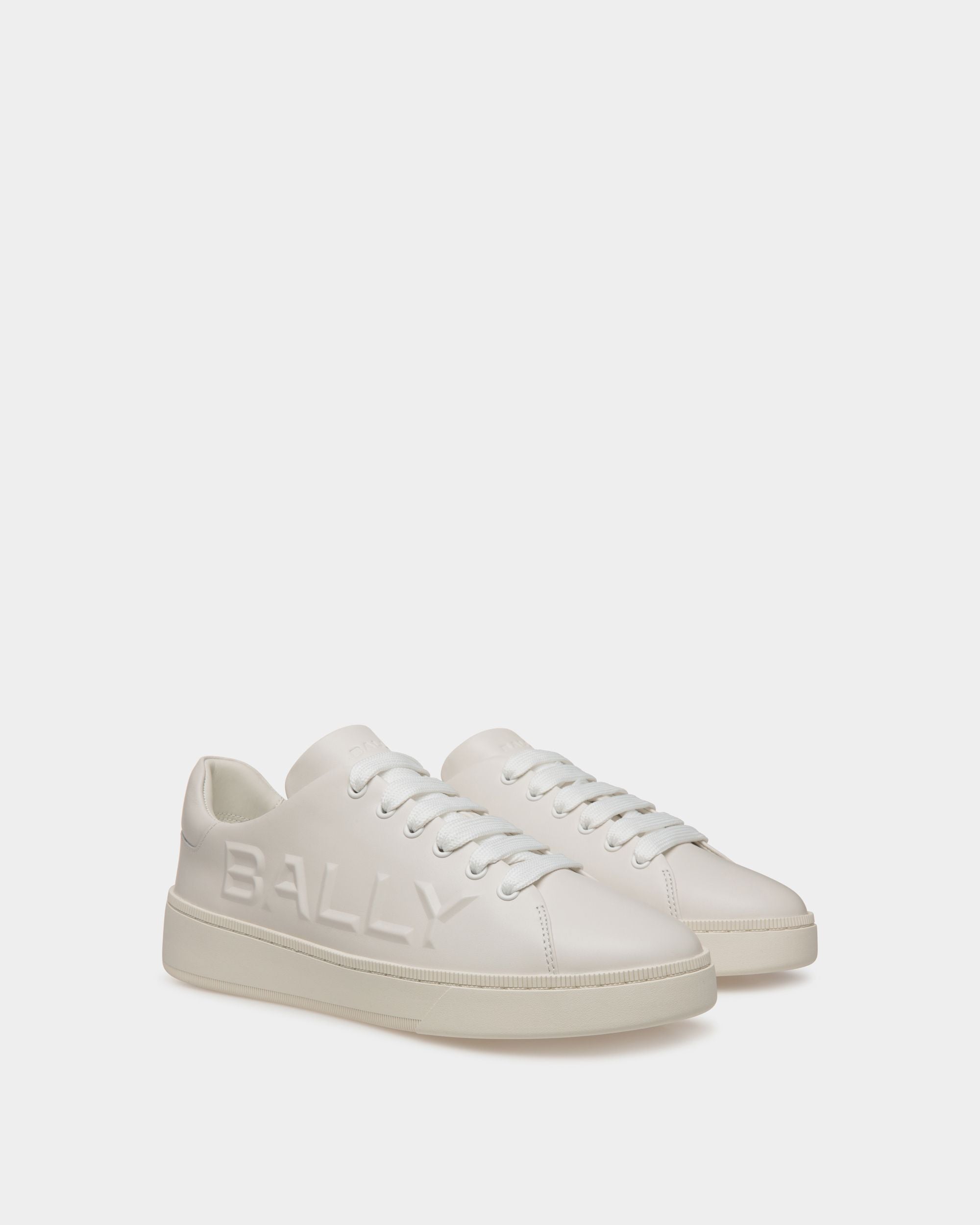 Bally Global - Sneaker Raise En Cuir Blanc - Blanc