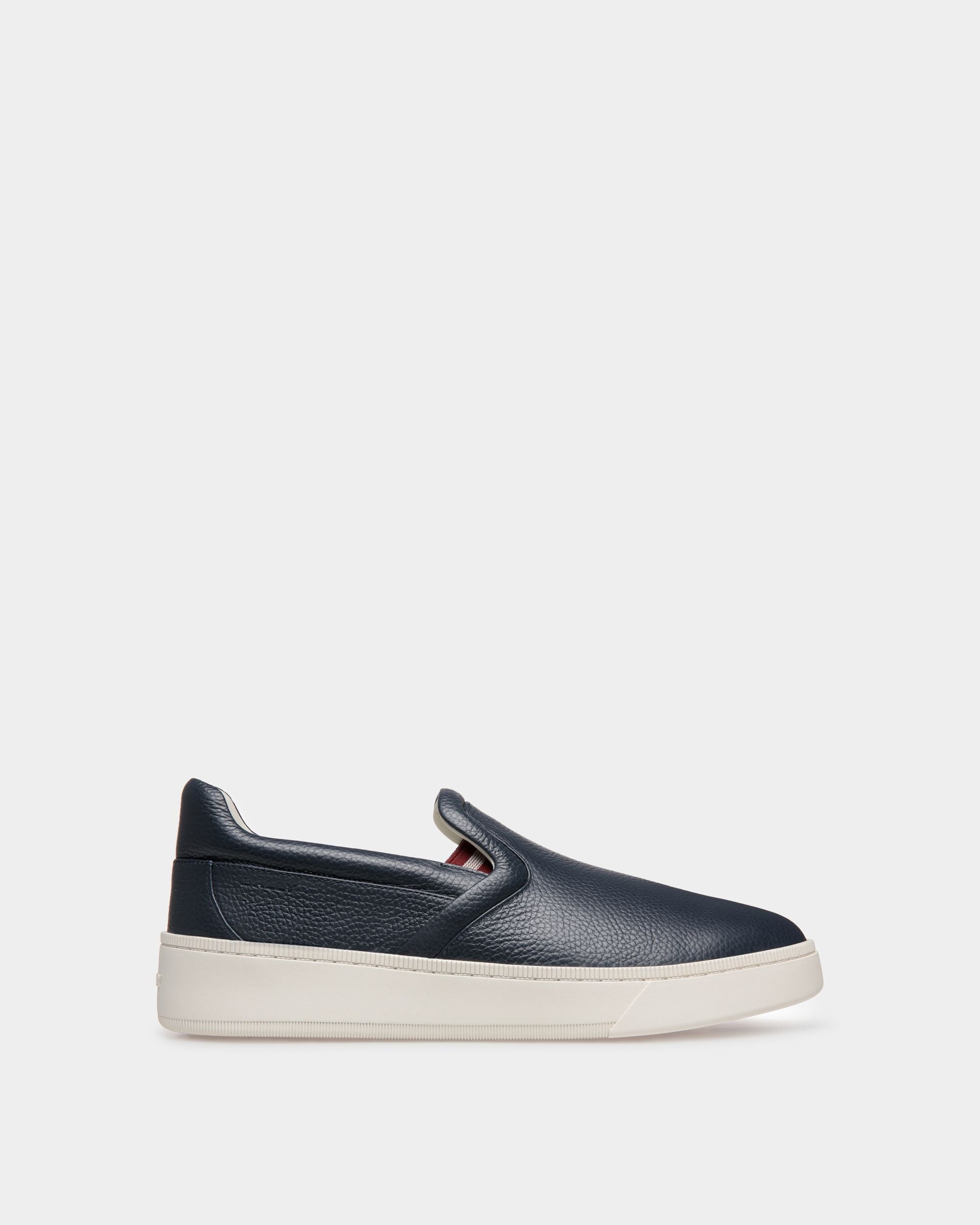 Bally Global - Raise Slip-On Sneaker In Blue Grained Leather - Bleu