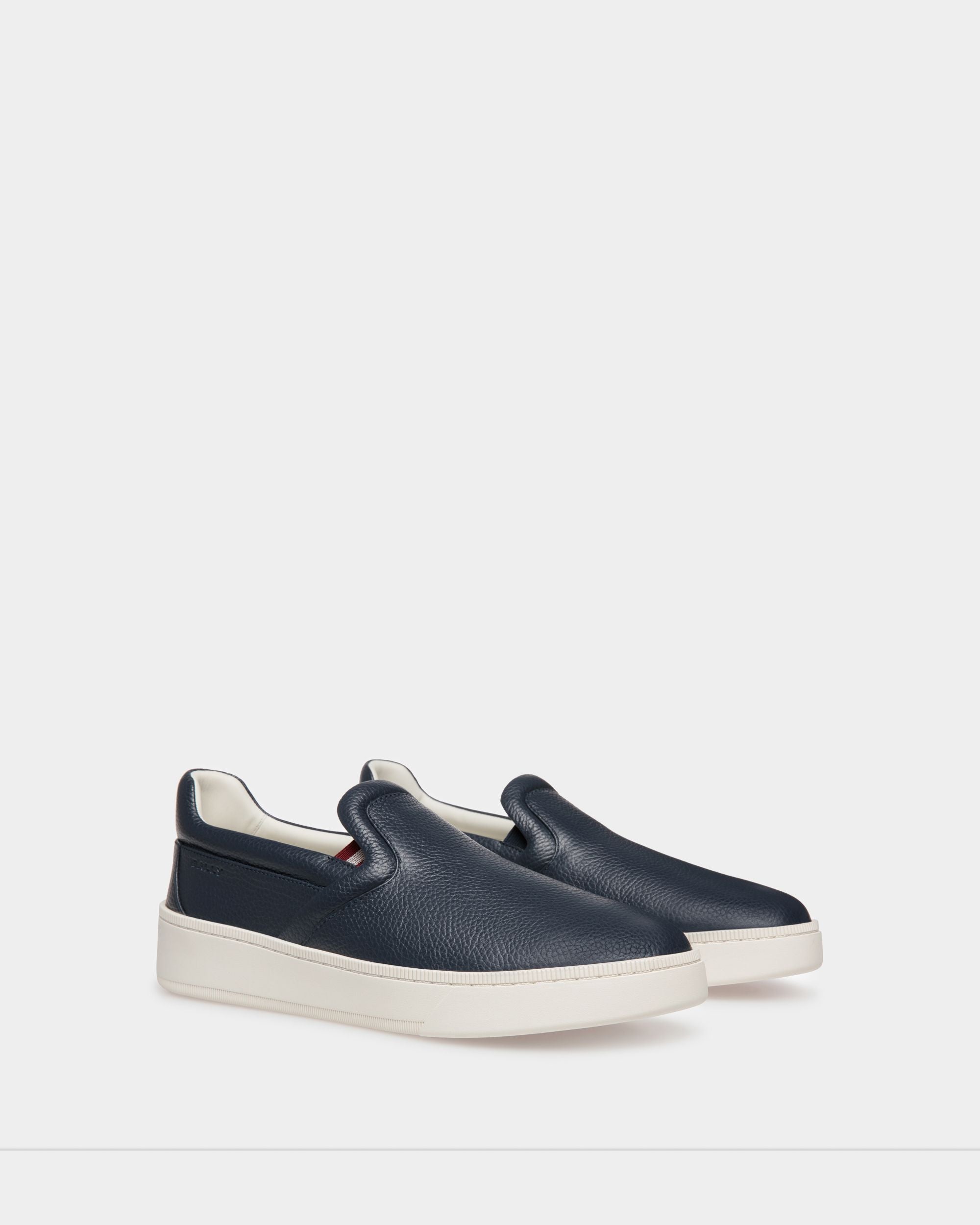 Bally Global - Raise Slip-On Sneaker In Blue Grained Leather - Bleu