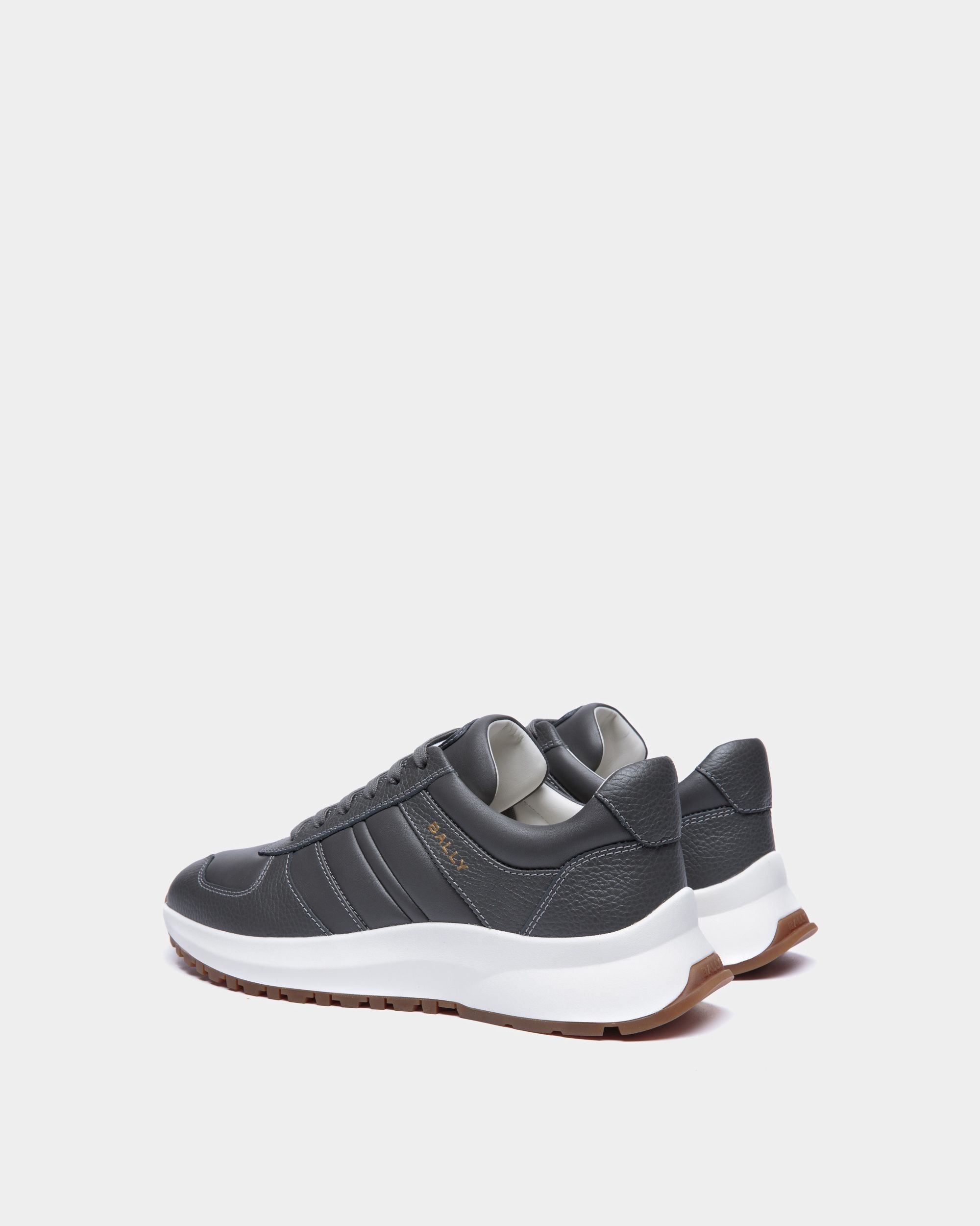 Bally Global - Sneaker Outline En Cuir Grainé Gris - Gris
