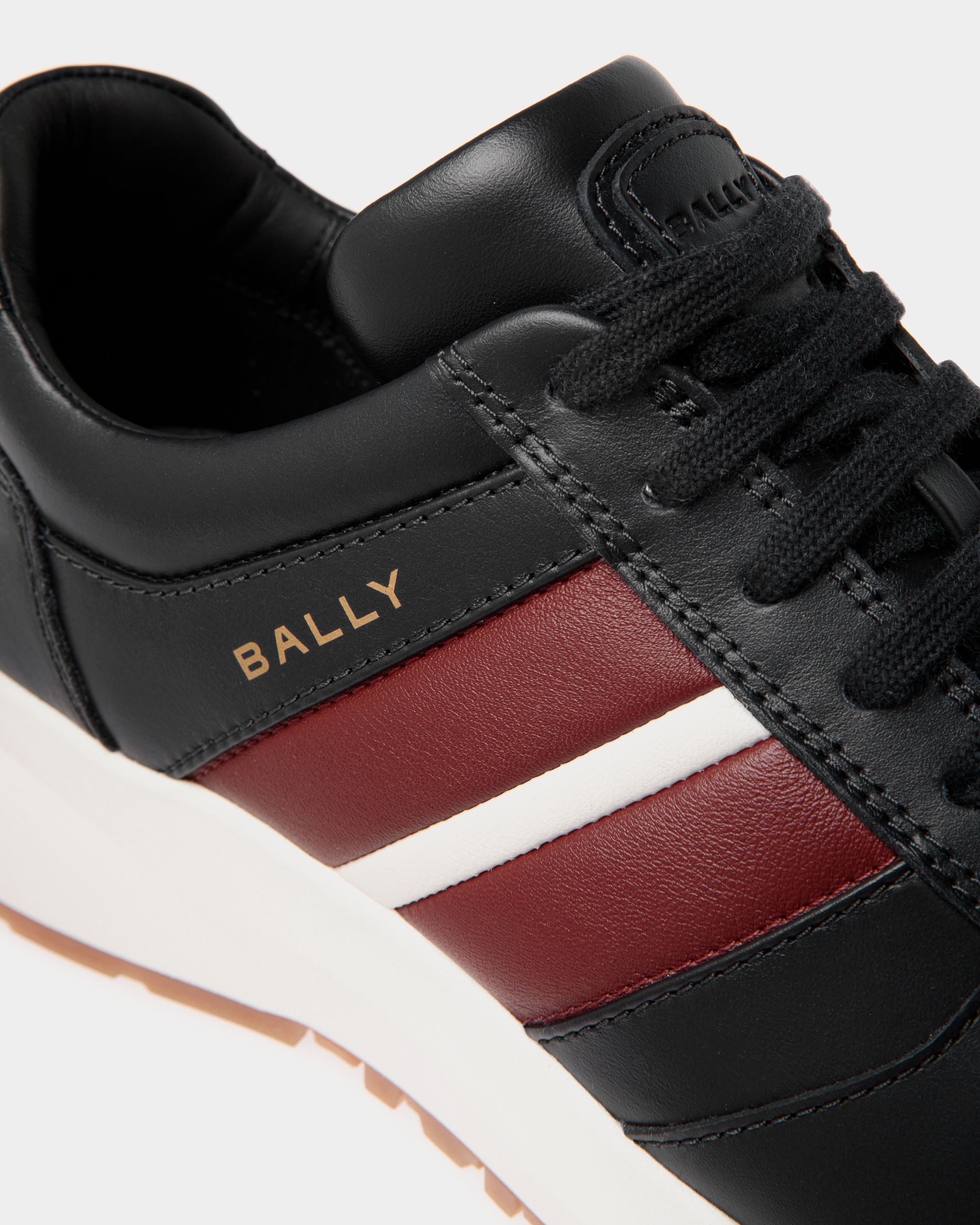 Bally Global - Outline Sneaker In Black and Red Leather - Black