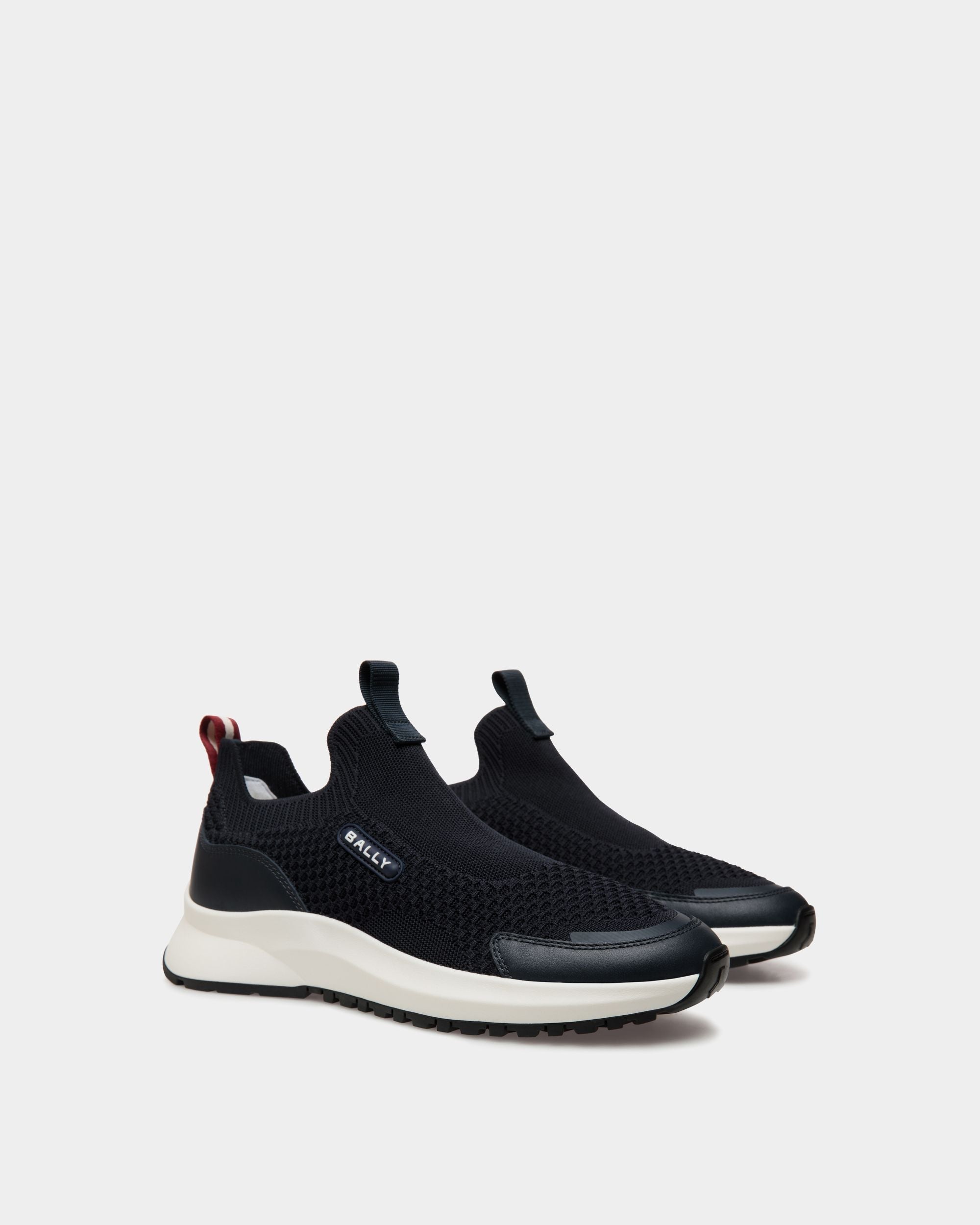 Bally Global - Outline Sneaker In Navy Blue Knit - Azul