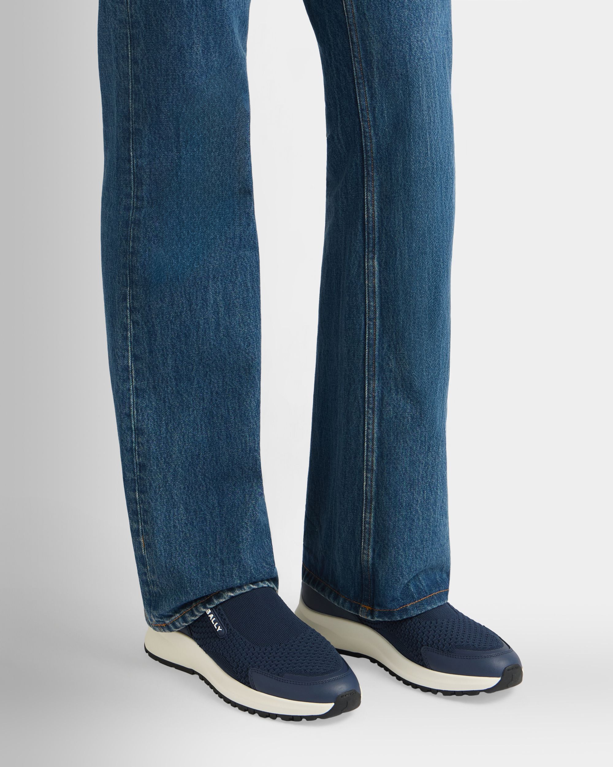 Bally Global - Outline Sneaker in Navy Blue Fabric - Blue