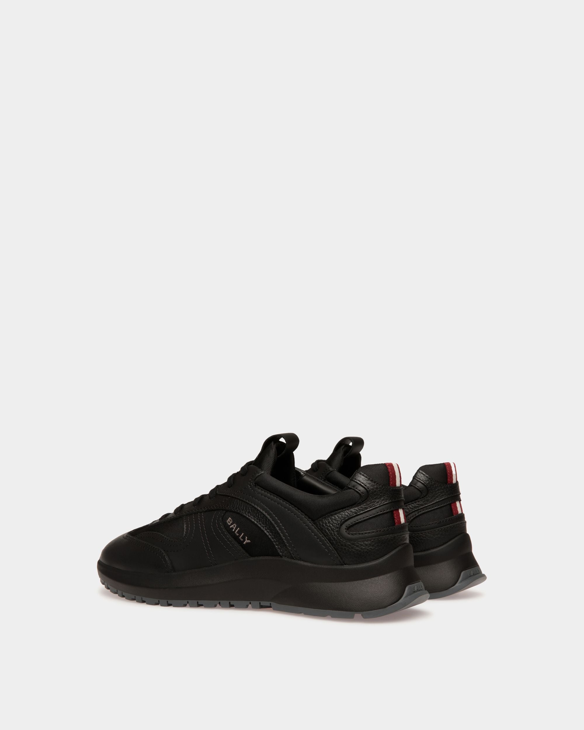 Bally Global - Zapatilla Outline De Piel Y Nailon Negro - Negro