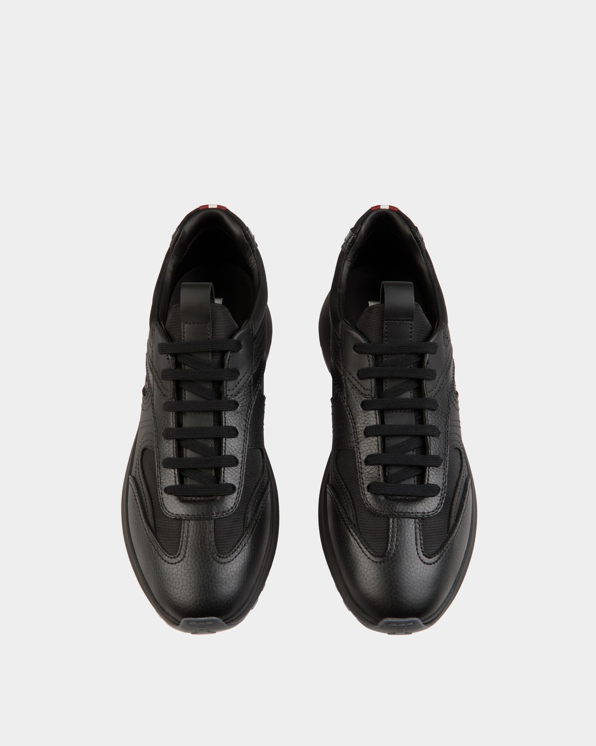 Bally Global - Zapatilla Outline De Piel Y Nailon Negro - Negro