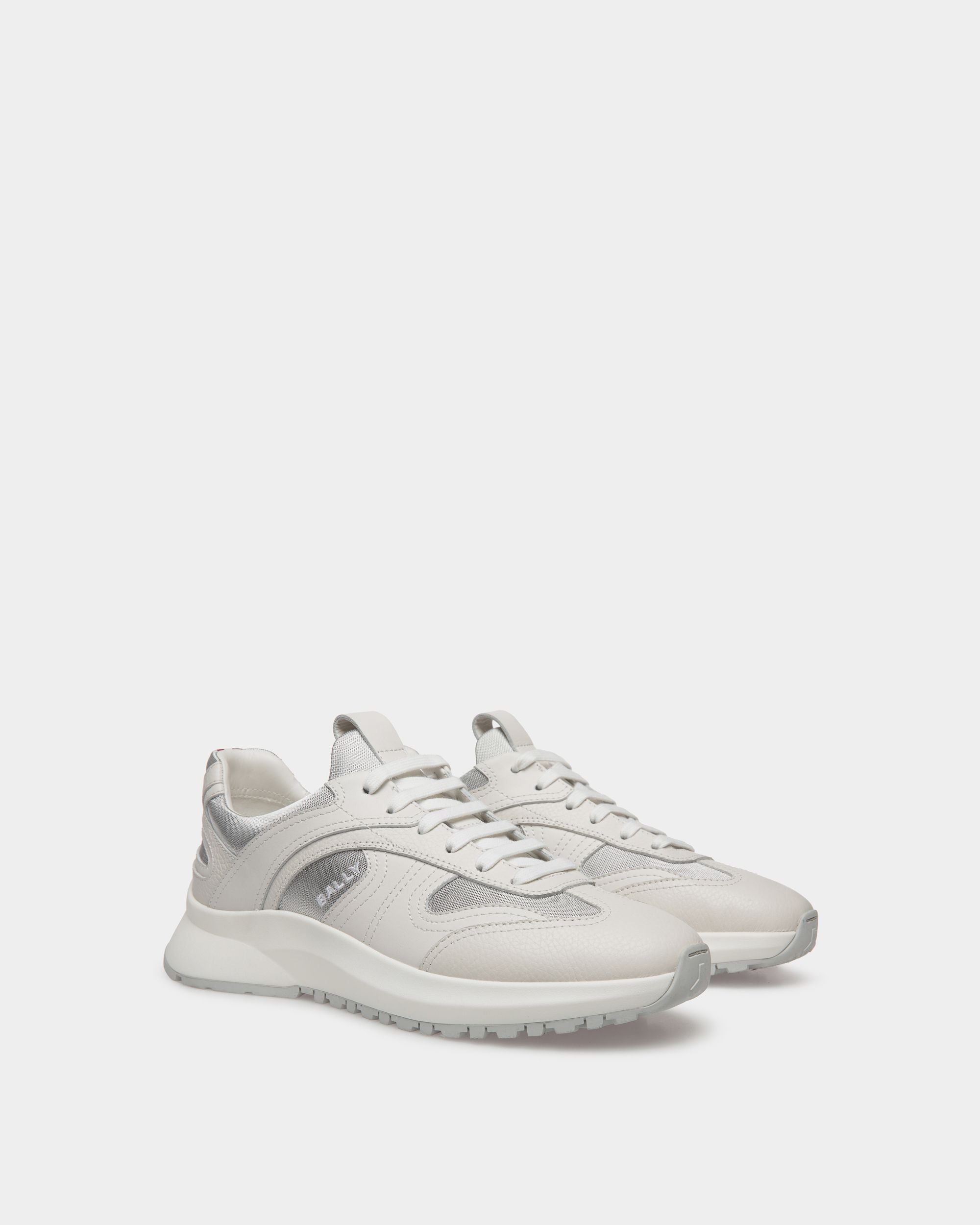 Bally Global - Zapatilla Outline De Piel Y Nailon Blanco - Blanco