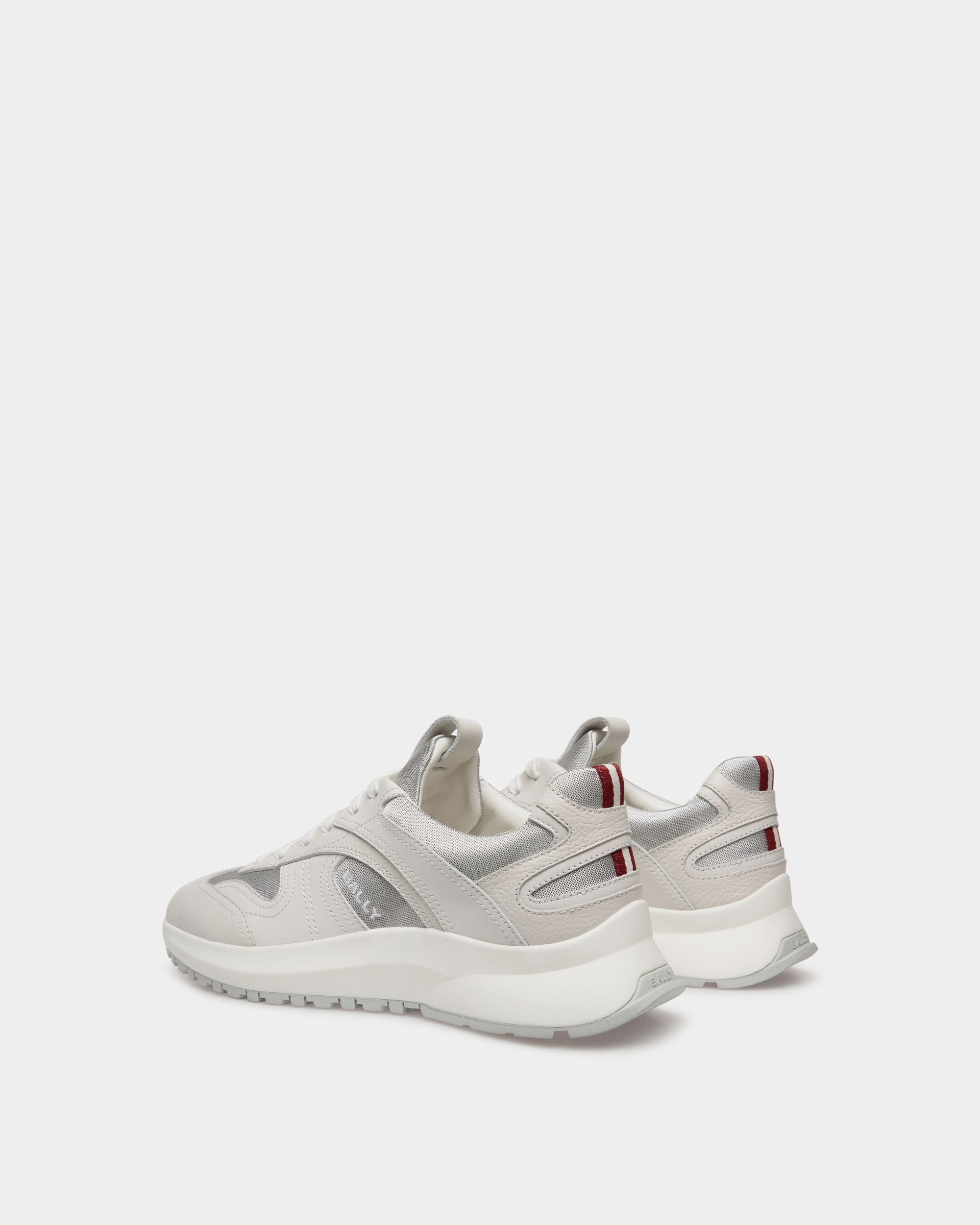 Bally Global - Zapatilla Outline De Piel Y Nailon Blanco - Blanco