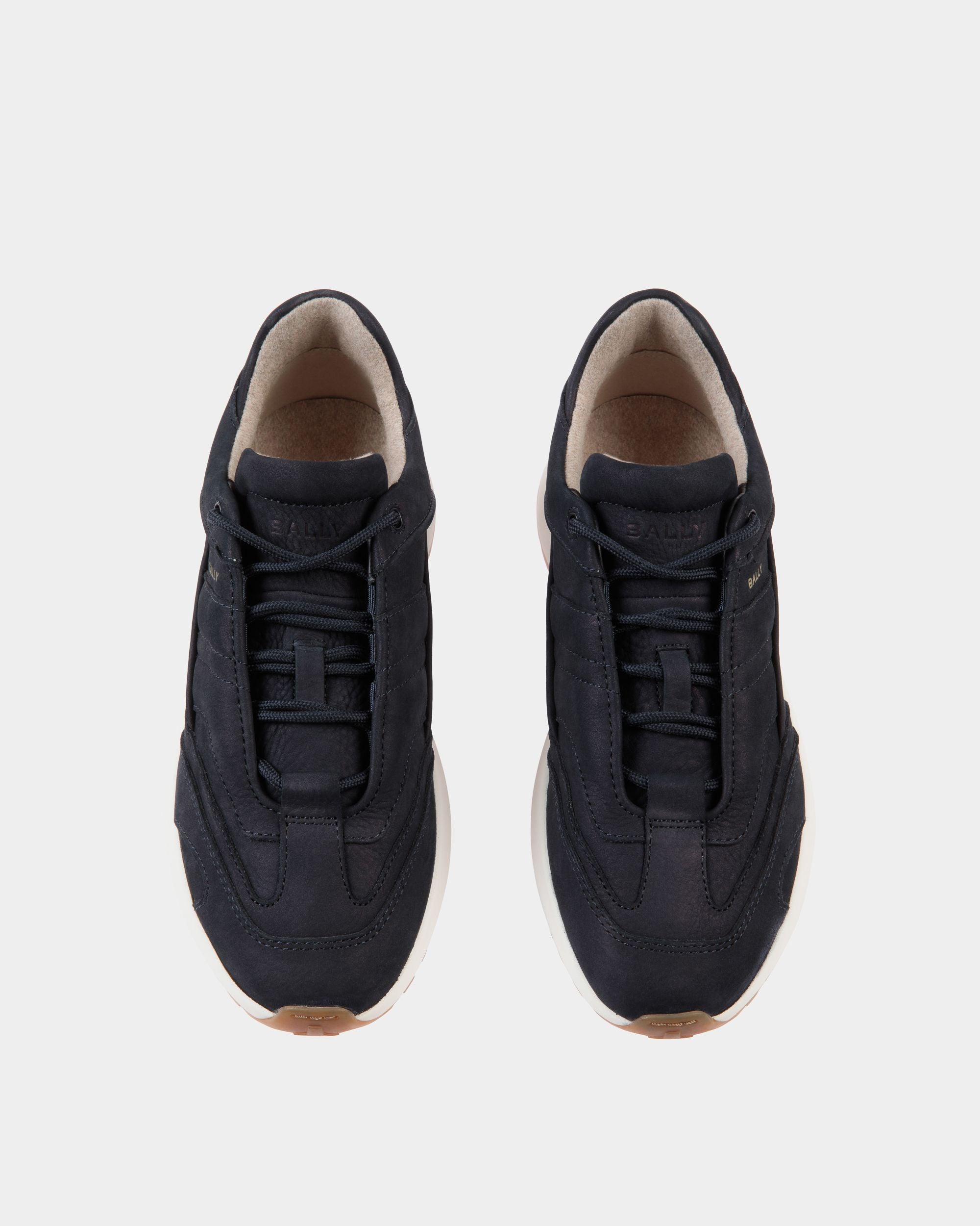 Bally Global - Outline Sneaker in Navy Blue Nubuck Leather - Blue