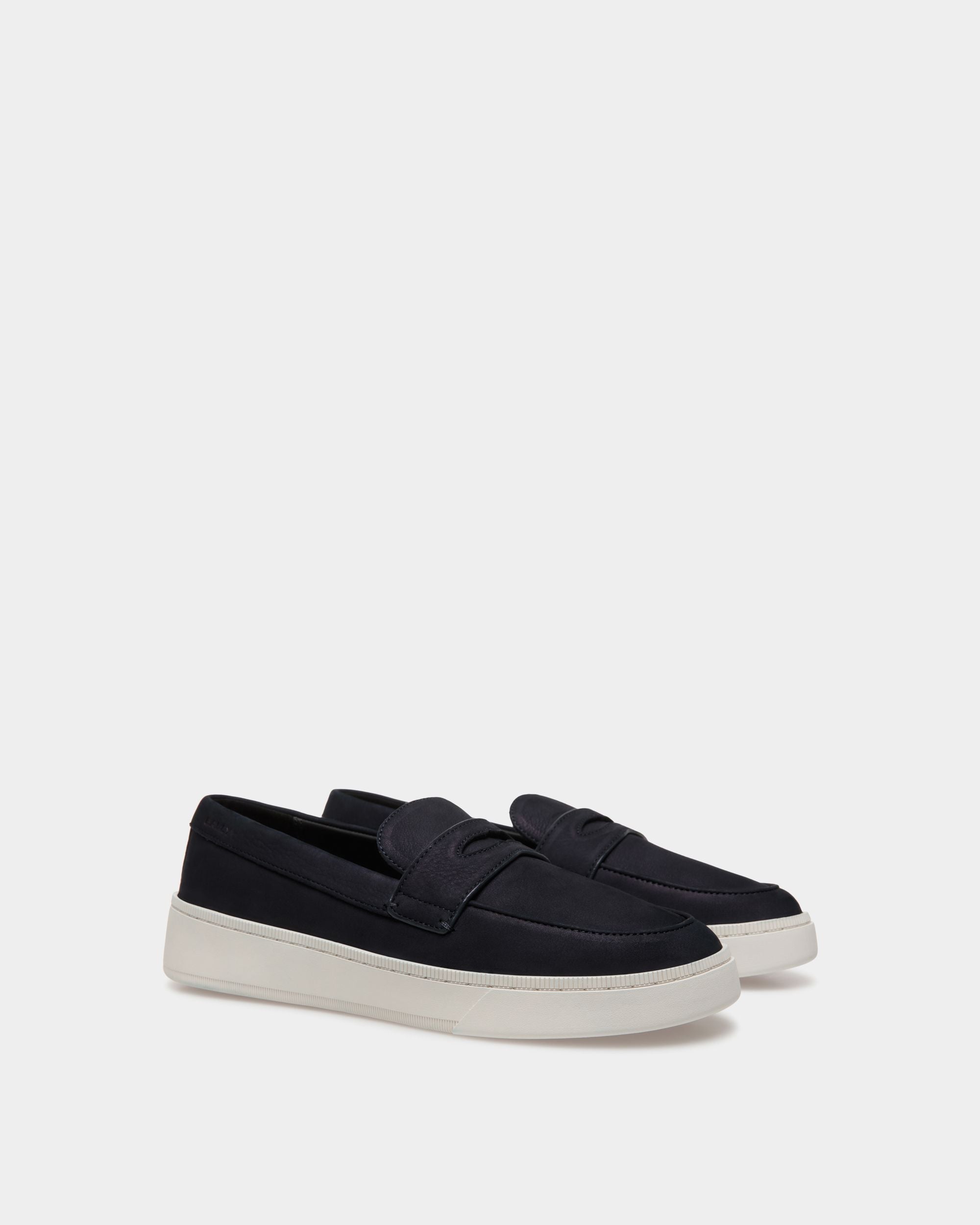 Bally Global - Raise Sneaker in Navy Blue Nubuck Leather - Bleu
