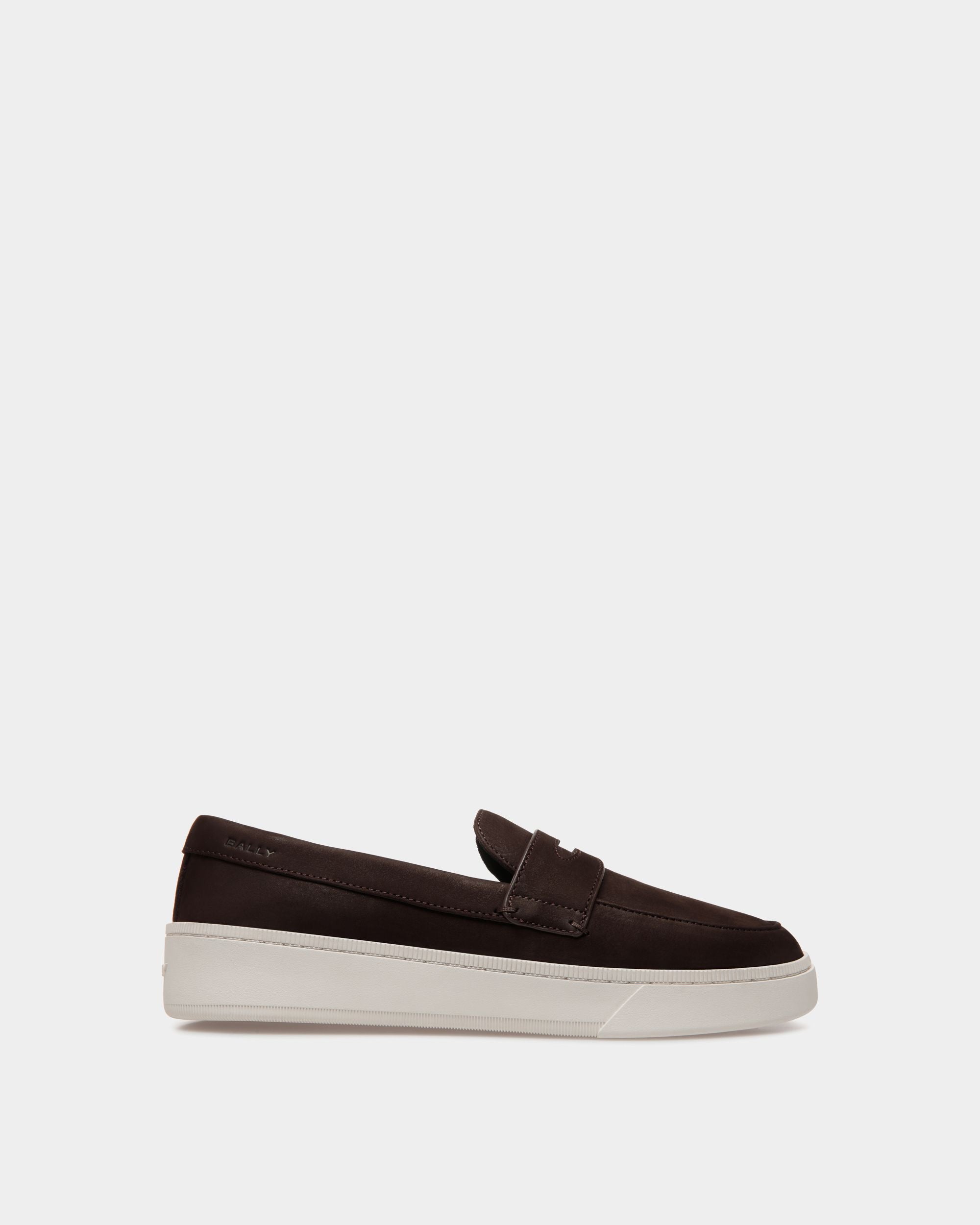 Bally Global - Sneaker Raise En Cuir Nubuck Ebano - Marron