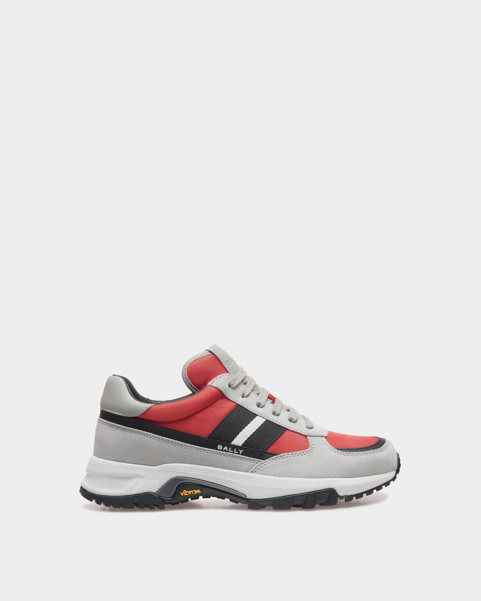Bally Global - Faster Sneaker In Red Suede Leather and Nylon - Multicolor